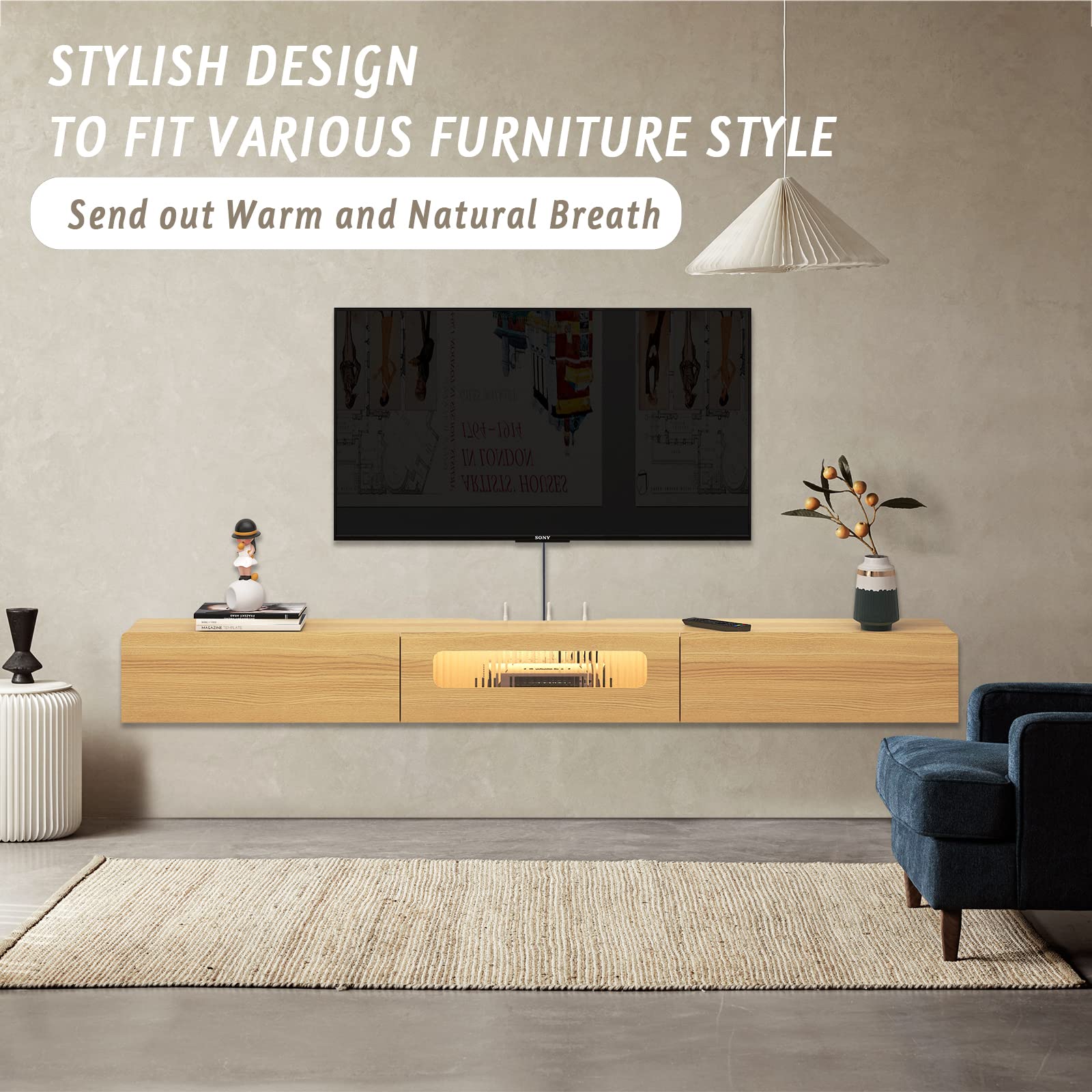 Floating TV Stand with LED Lights - 79