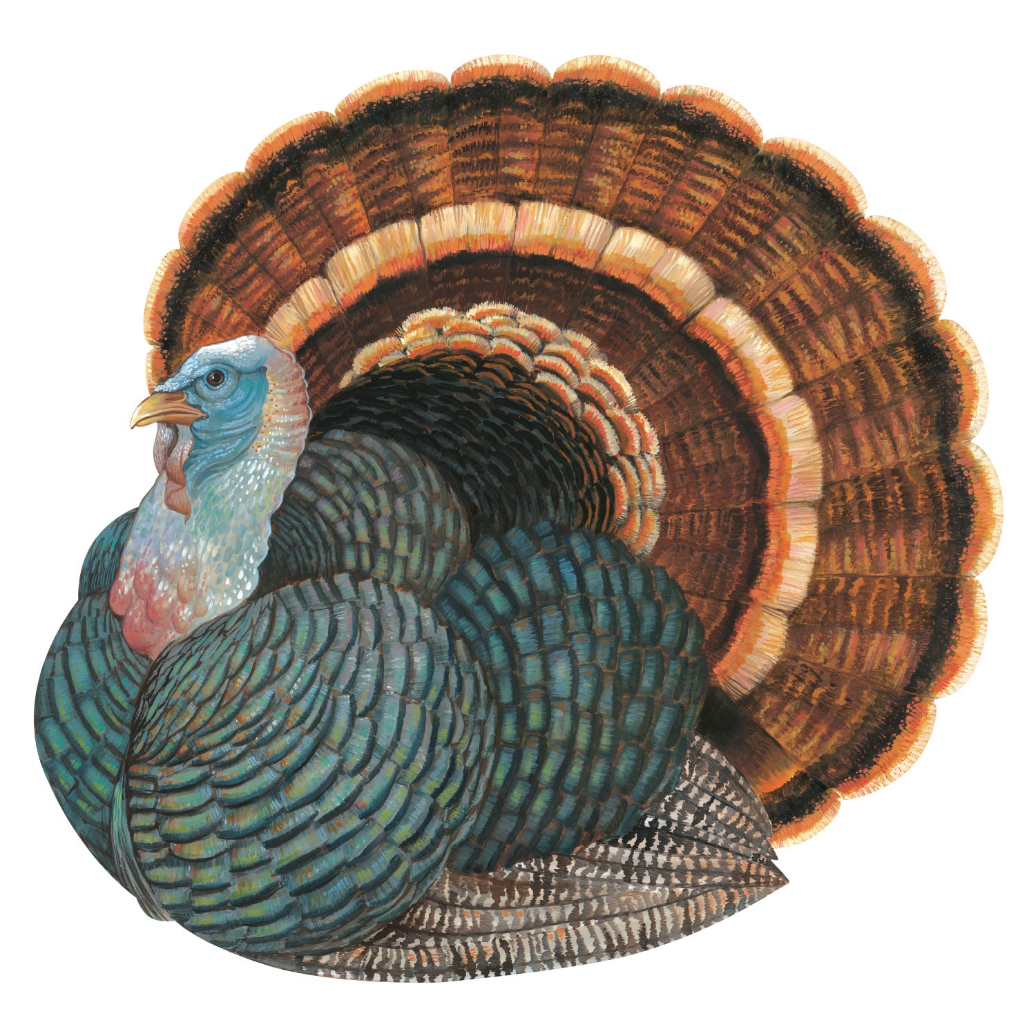 Heritage Turkey Die-Cut Placemat - Thanksgiving Table Decor for Holiday Dining & Fall Gatherings