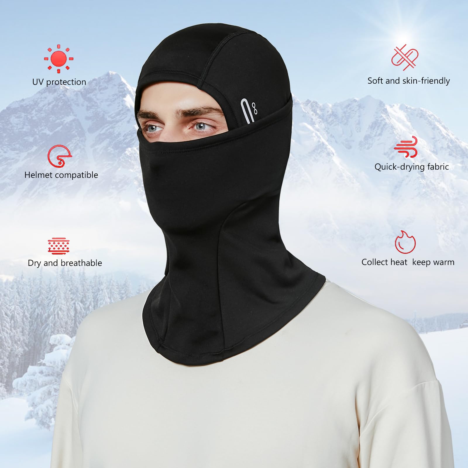 Windproof Thermal Fleece Balaclava Ski Mask for Men & Women - Cold Weather Face Cover for Skiing, Cycling, Snowboarding & Outdoor Winter Activities