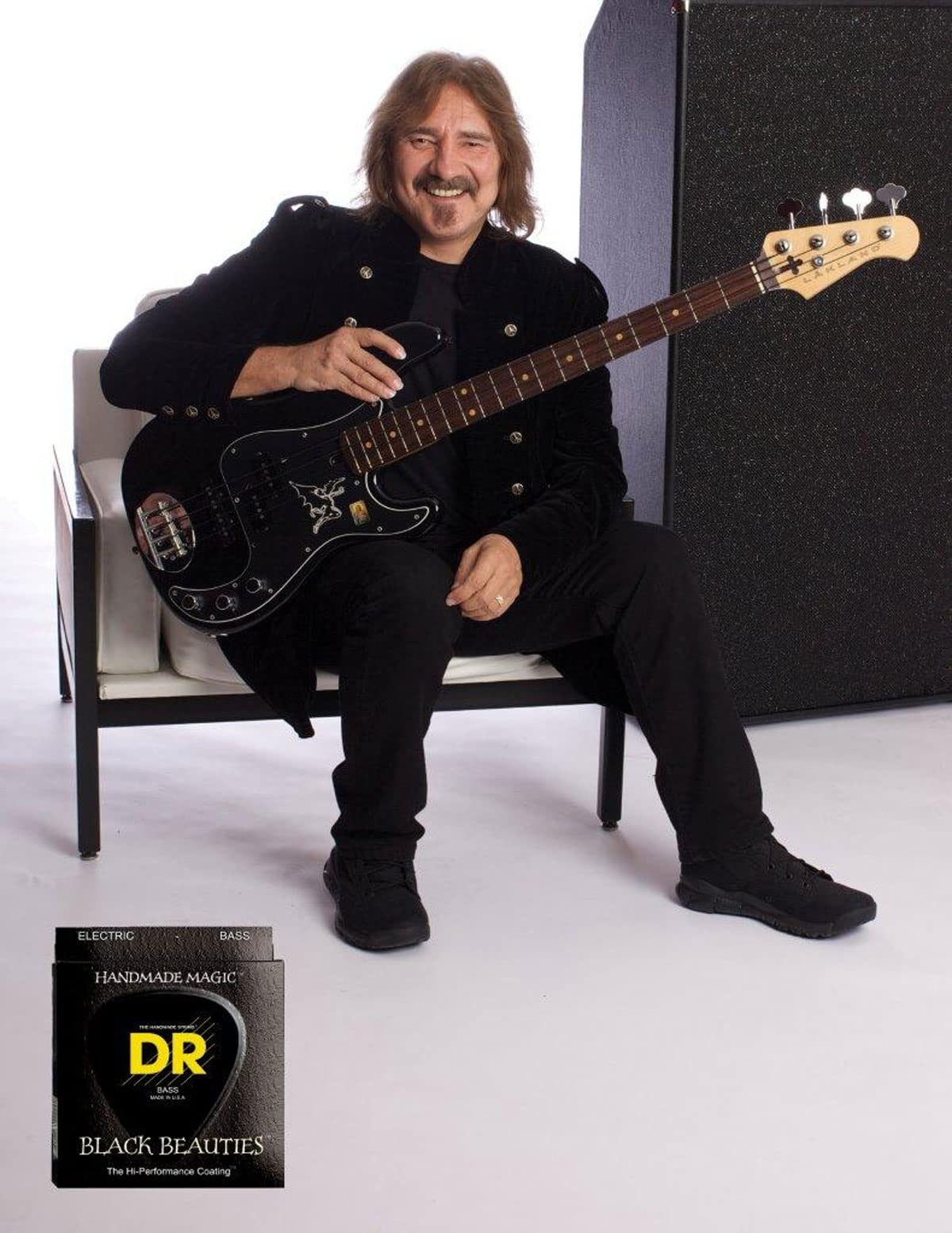DR Strings Black Beauties - Black Coated Bass Guitar Strings 45-105 (BKB-45) | Long-Lasting Tone & Durability for Rock, Metal & Studio Recording