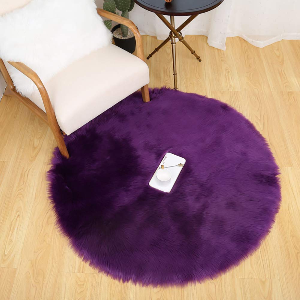 Premium Super Soft Faux Sheepskin Rug - 4x6ft Purple Shaggy Fluffy Area Rug, Thick Plush Floor Carpet for Living Room, Bedroom, Nursery Decor | Christmas Home Decoration & Cozy Winter Accent