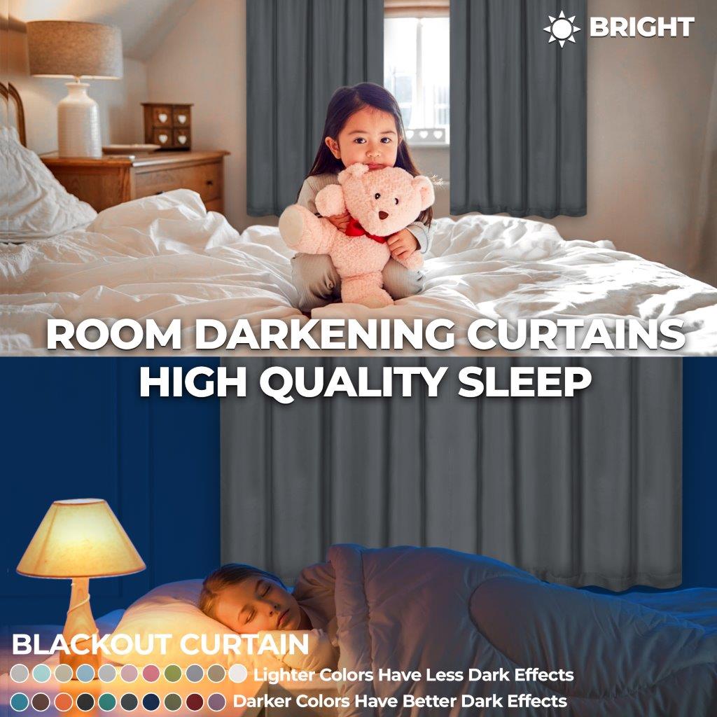 Blackout Curtains with Grommet Top - Solid Classic Modern Window Treatment for Bedroom & Living Room - Noise Reducing & Energy Saving