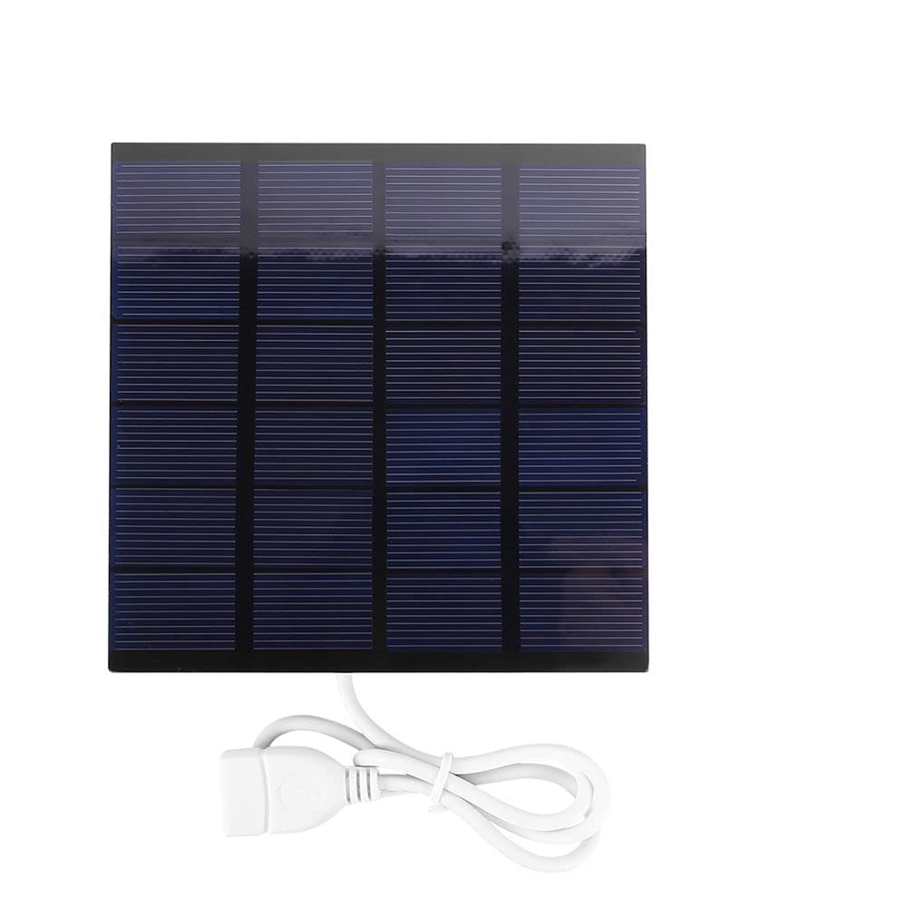 Portable 5V 2W 400mA USB Solar Panel Charger for Outdoor Phones & Cameras - Compact 110x110mm Solar Power Bank for Camping, Hiking & Emergency Power Backup