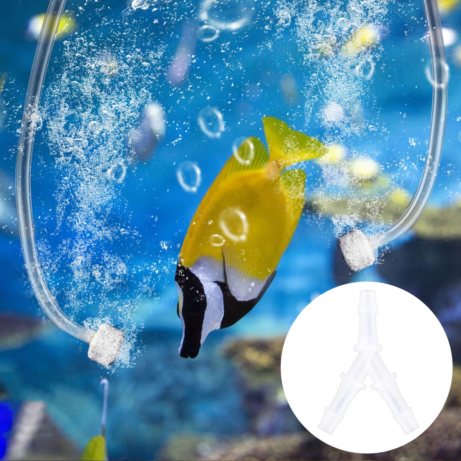 Aquarium Air Valve - 3 Way Y-Shaped Airline Tubing Connector for Fish Tank, Oxygen Pump Accessories, Hose Splitter & Line Fittings - Perfect for Multiple Tank Setups, Bubble Walls & Air Stone Systems