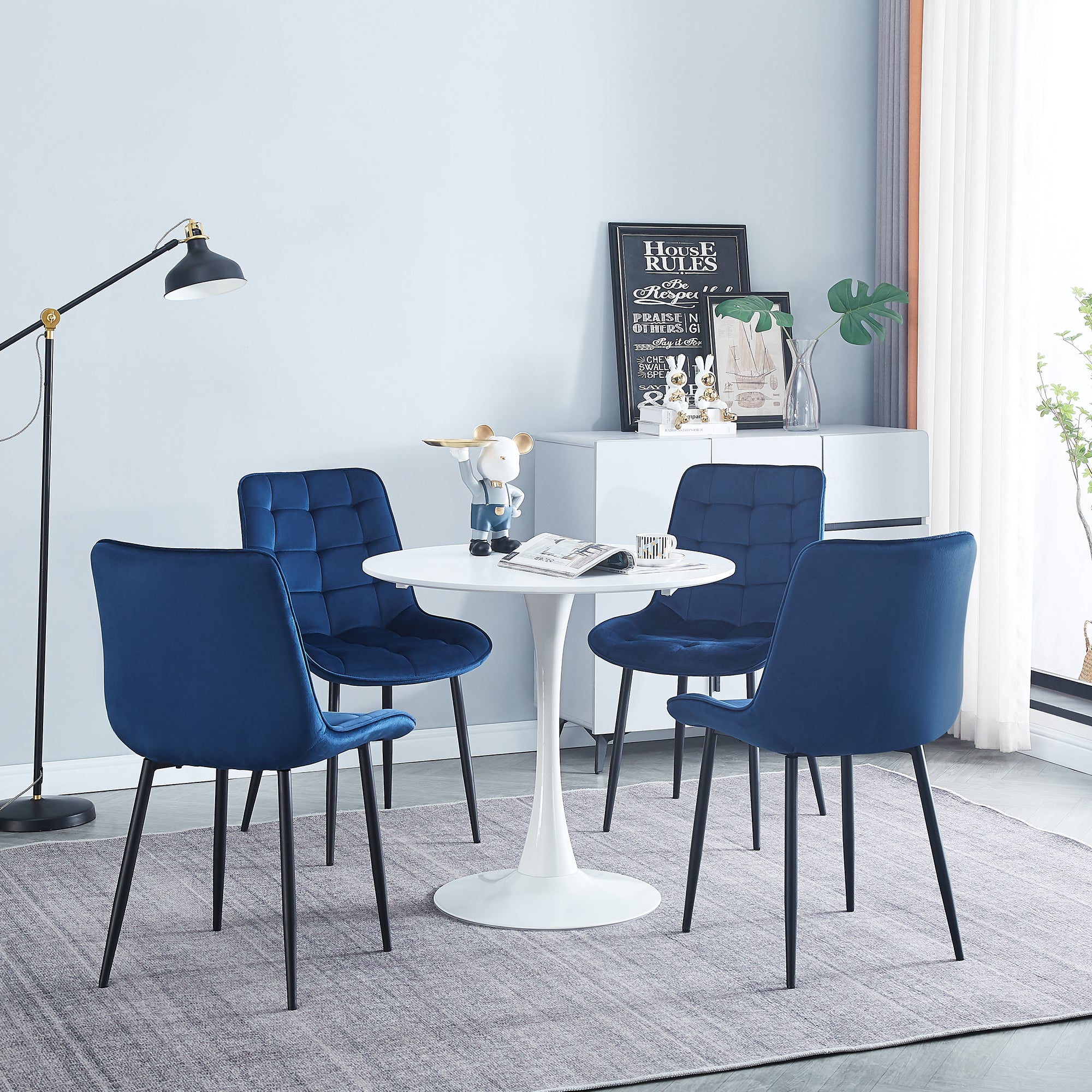 Modern Blue Dining Chairs Set of 2 - Contemporary Style with Advanced Technology - Perfect for Restaurants, Cafes, Bars, Offices & Living Rooms - Easy Assembly & Sturdy Design - Ideal for Home Dining & Commercial Spaces