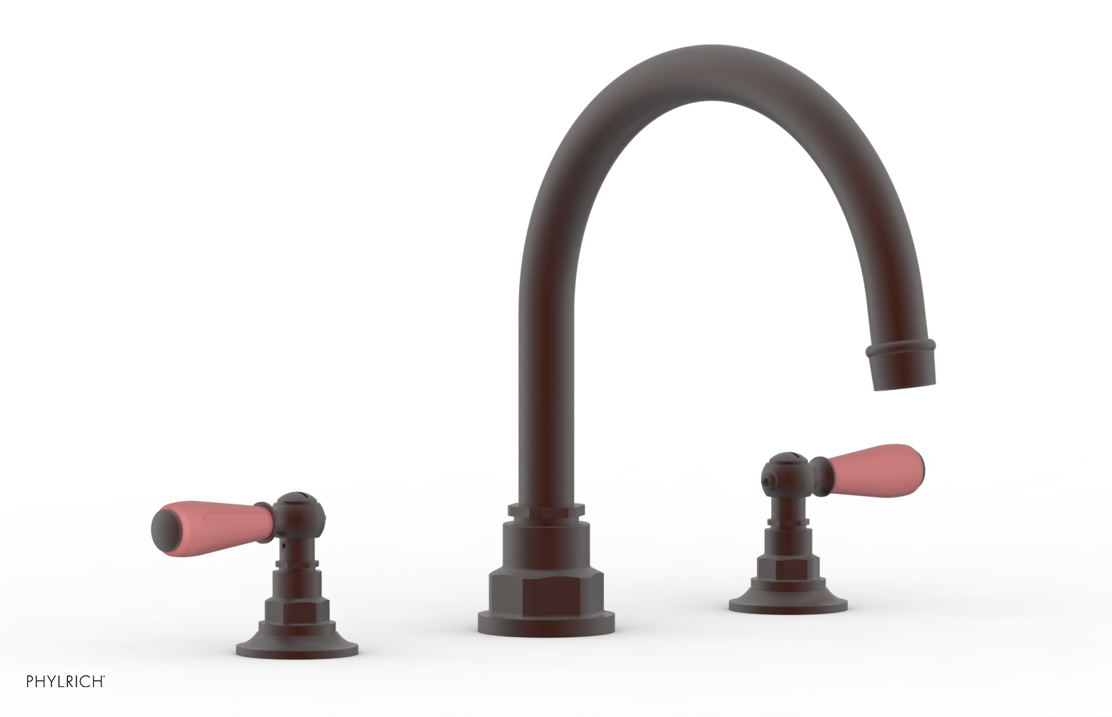 Jamestown Deck Tub Set with Lever Handles & Pink Accents - 165