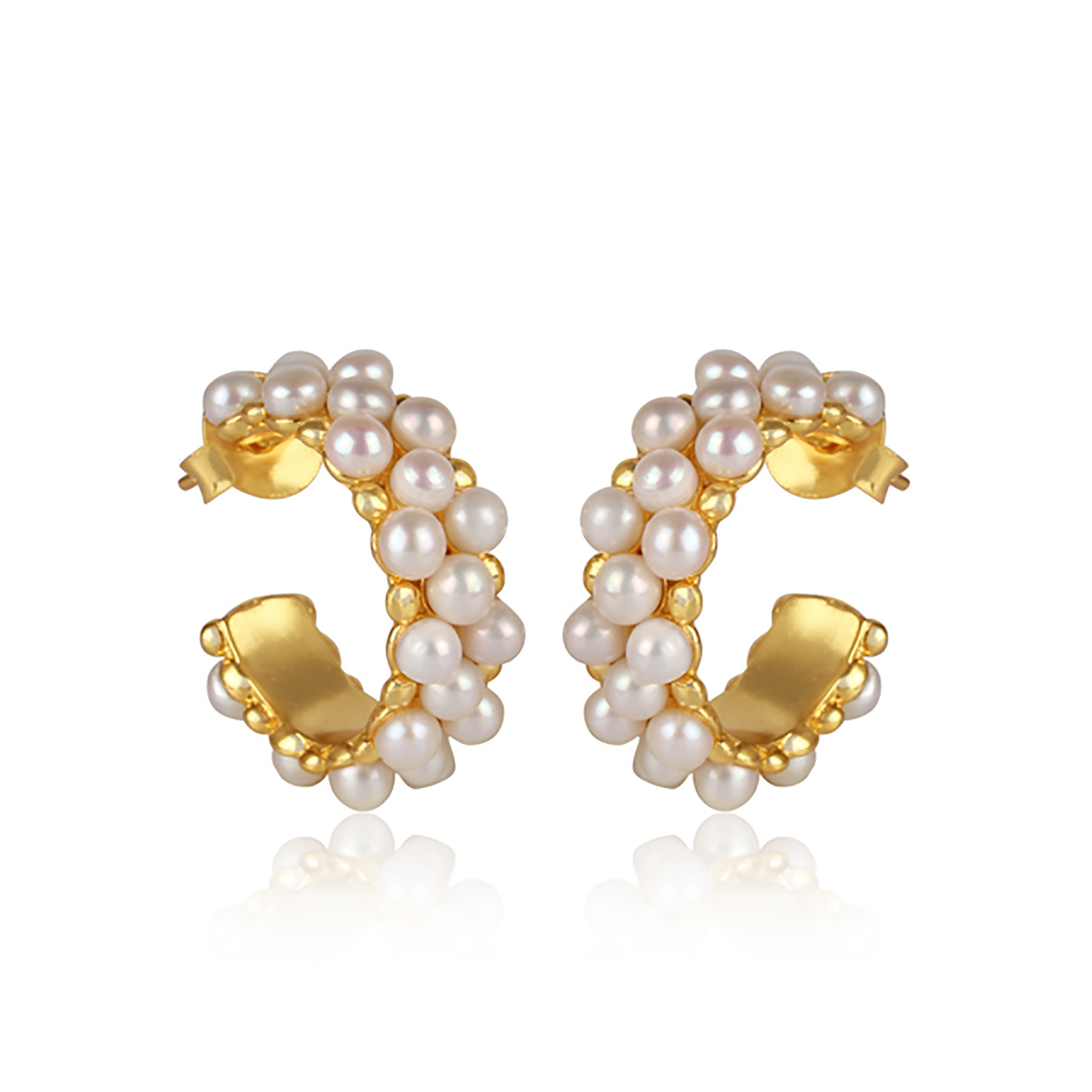 Stylish Sea Salt Hoop Earrings with Genuine Pearl Accents - Perfect for Beach Weddings, Summer Outfits & Boho Fashion