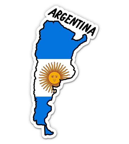 Argentina Map with Flag Vinyl Sticker Decal - 3