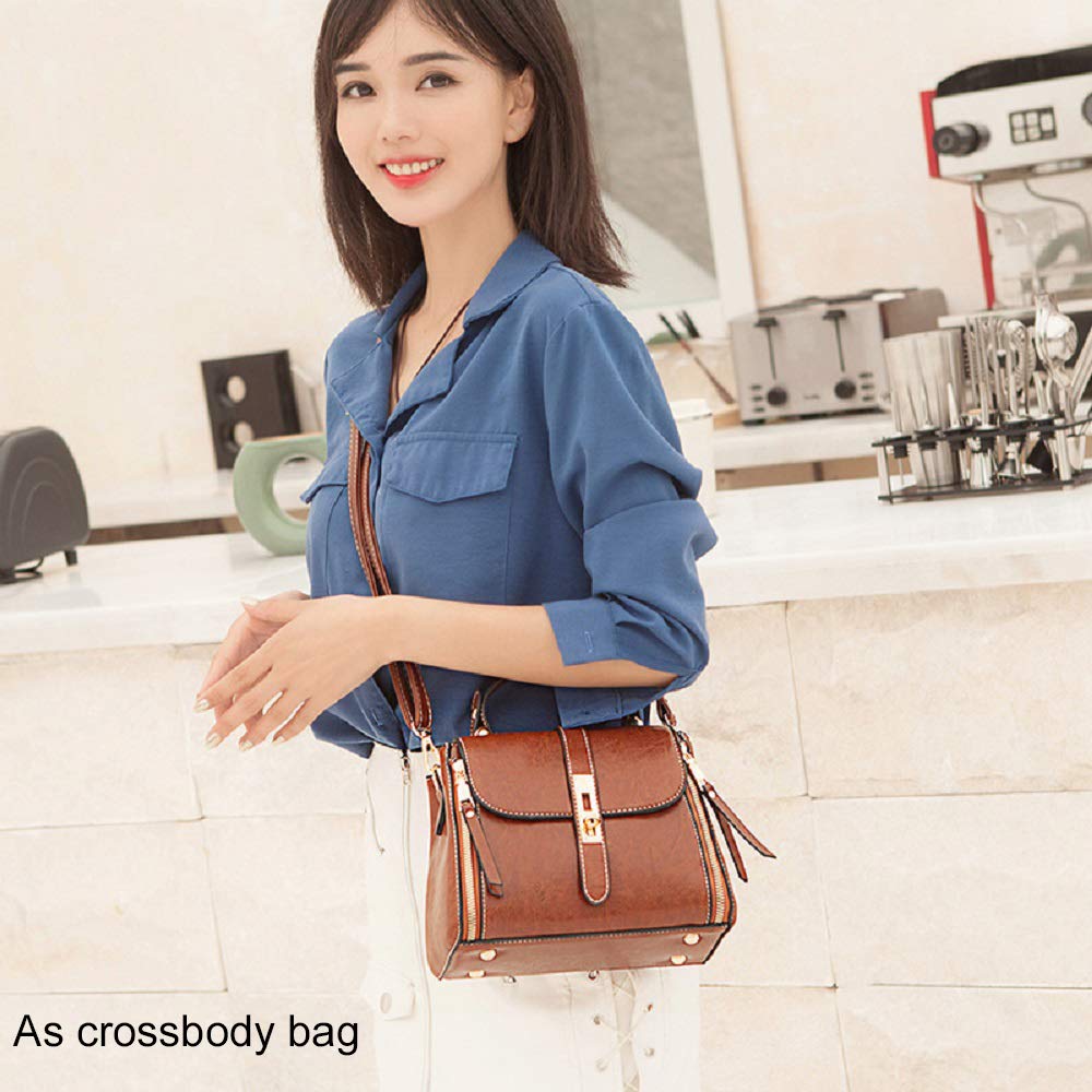 Zhongningyifeng Women's Crossbody Shoulder Bag - Soft Leather, Waterproof, Small Fashion Handbag (Black) - Perfect for Daily Use, Travel, and Shopping