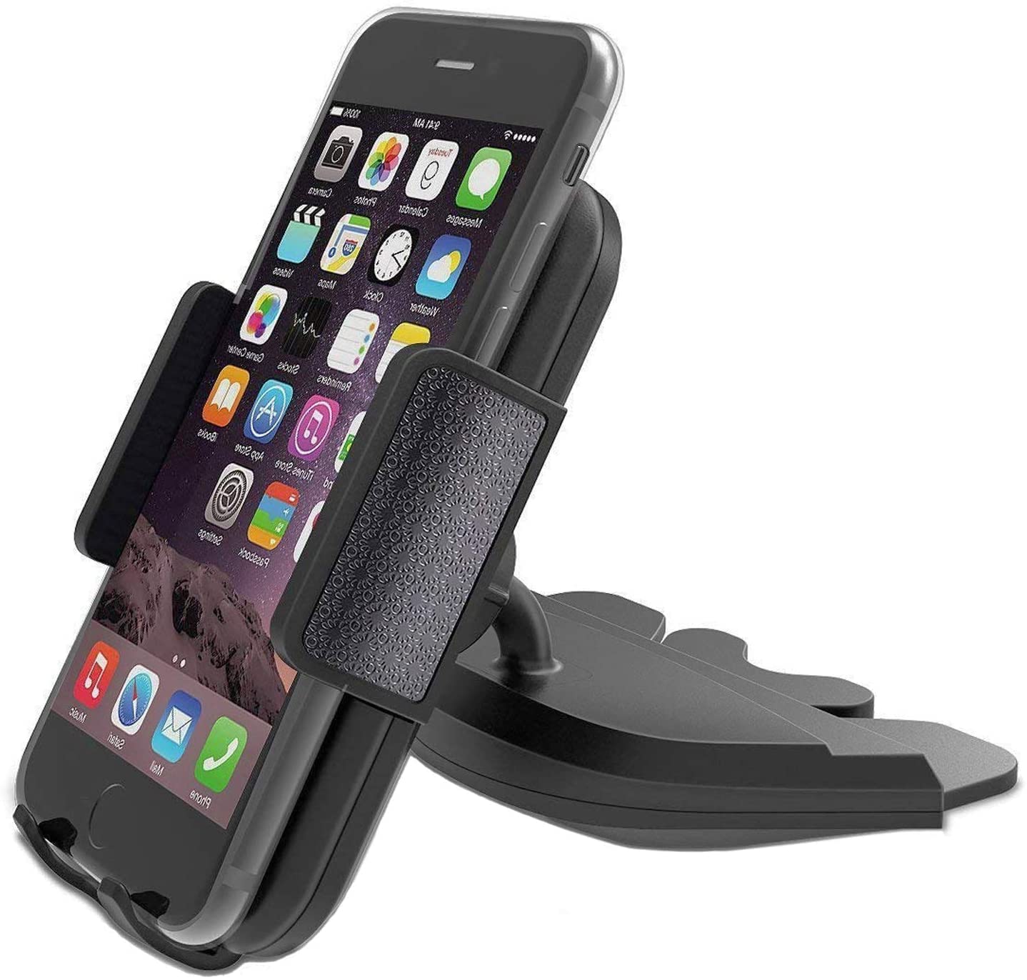 PACHO CD Slot Car Phone Holder - Universal Fit for 99% CD Players | Compatible with iPhone, Samsung, Google Pixel & Otterbox Cases | One-Hand Operation, Adjustable Viewing Angle | Perfect for Safe Driving & GPS Navigation