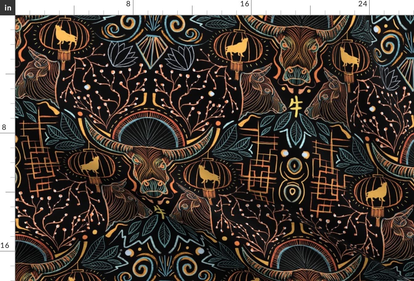 Premium Spoonflower Fabric - Chinese Zodiac Animal Wildlife Print on Soft Minky Fabric (Fat Quarter) for Sewing Projects - Perfect for Baby Blankets, Quilt Backing & Plush Toys | Nursery Decor, DIY Crafts & Home Decor
