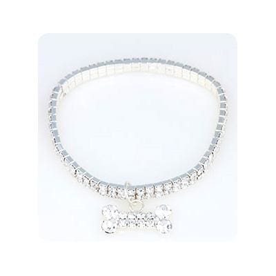Sparkling Crystal Dog Bone Necklace for Small & Medium Dogs - Perfect for Pet Parties, Photo Shoots & Special Occasions