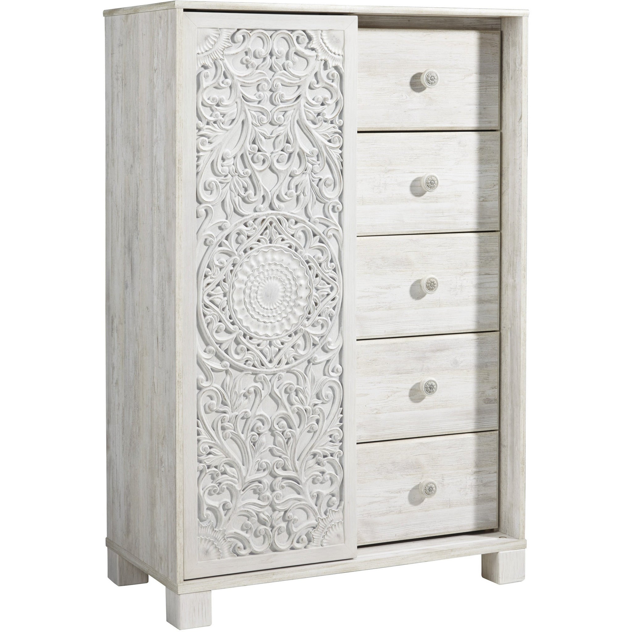 Paxberry Wooden Dressing Chest with Mirror | Vintage Style Jewelry & Makeup Organizer | Perfect for Bedroom, Closet & Vanity Storage