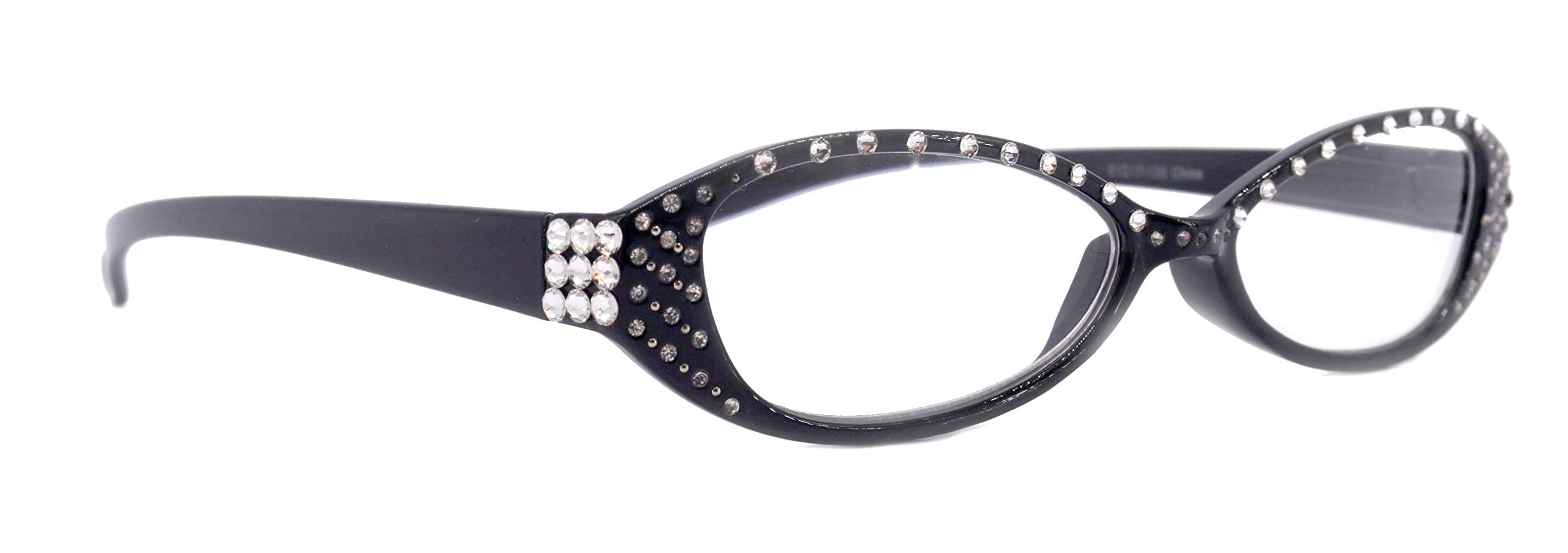 Premium Reading Glasses for Women with Genuine Crystal Accents - Fashionable & Functional Eyewear for Reading, Working & Computer Use - NY Fifth Avenue Inspired Design