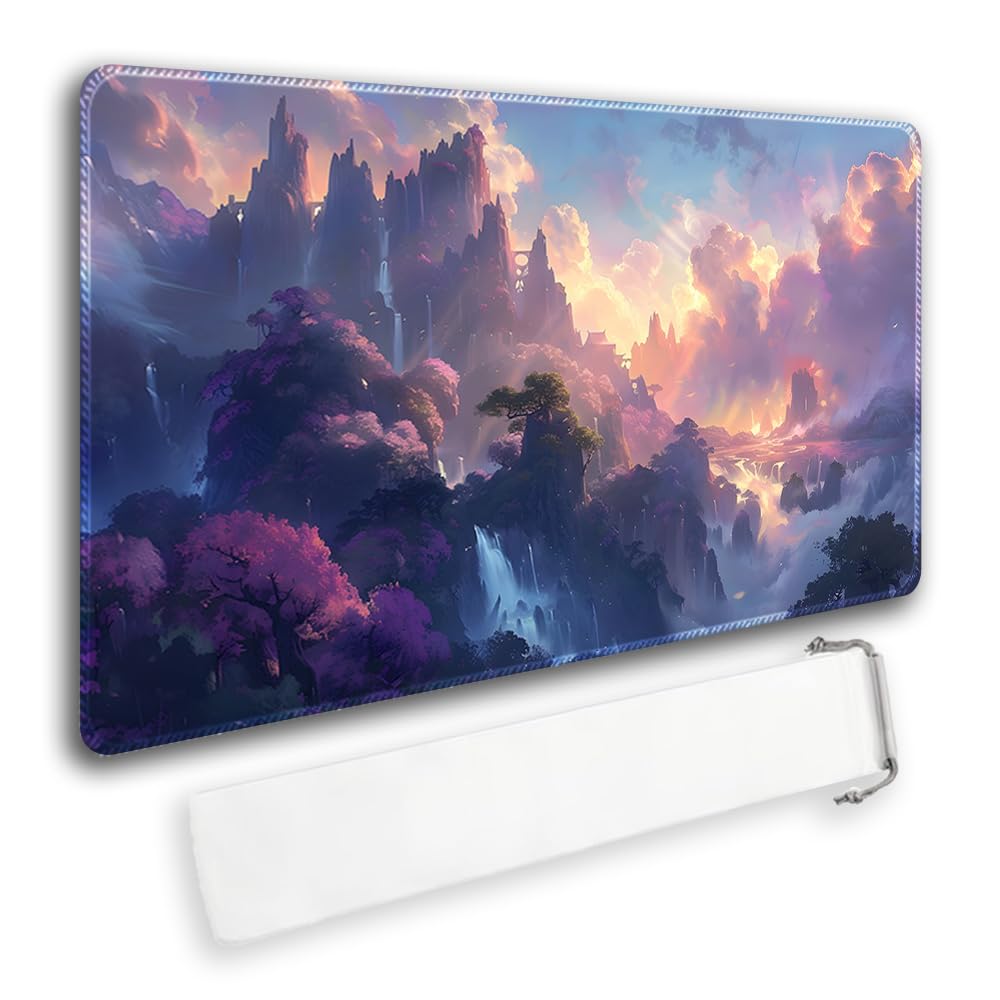 Premium MTG Playmat for TCG Games - Durable Non-Slip Surface with Zone Markings & Locking Edges - Includes Waterproof Storage Bag - Perfect for Magic: The Gathering, Yu-Gi-Oh, and Card Game Tournaments