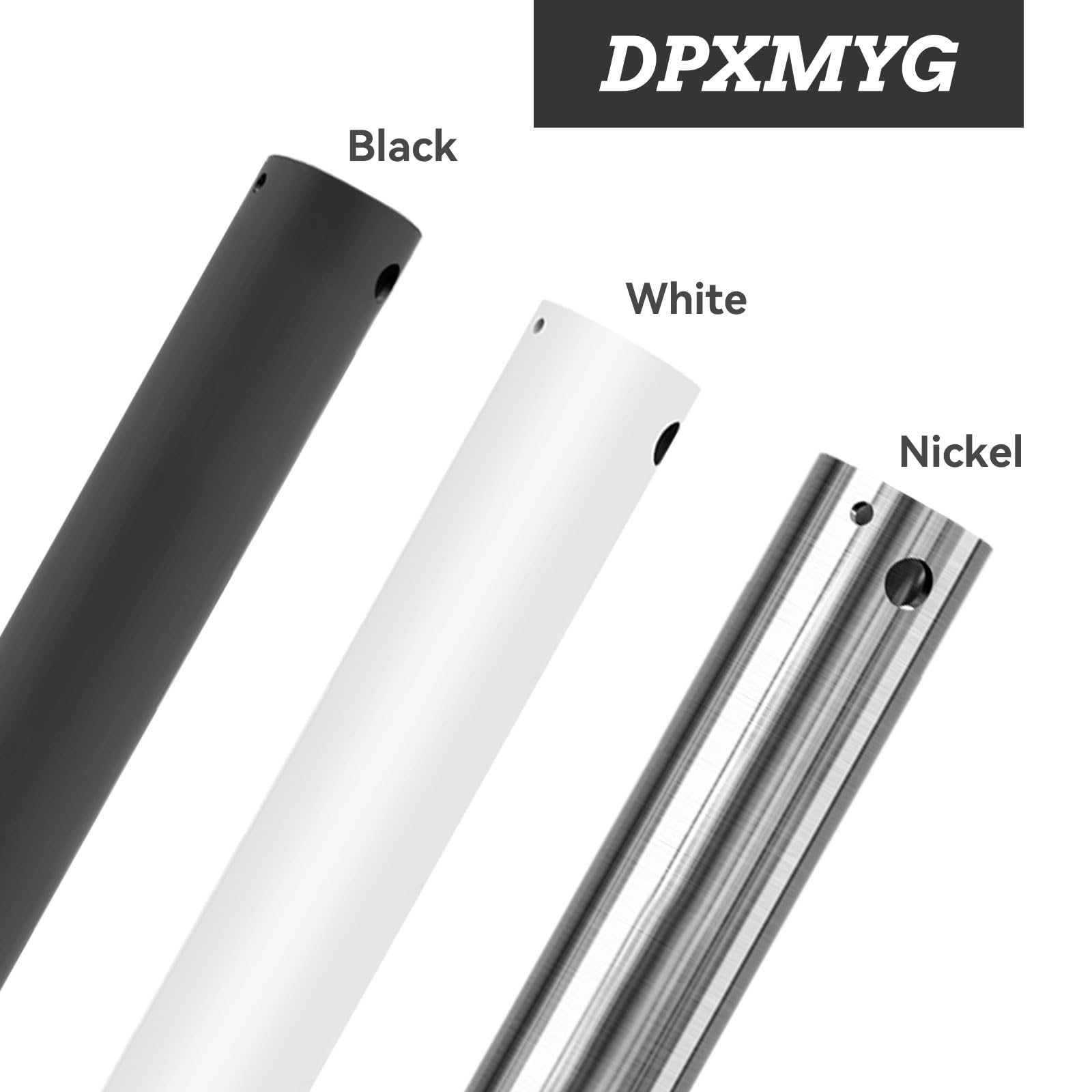 72 Inch Ceiling Fan Downrod with 6FT Extension Cord - 1 Inch OD Black Non-Threaded Downrod for Ceiling Fan Installation - Perfect for Living Room, Bedroom, and Outdoor Patio Cooling
