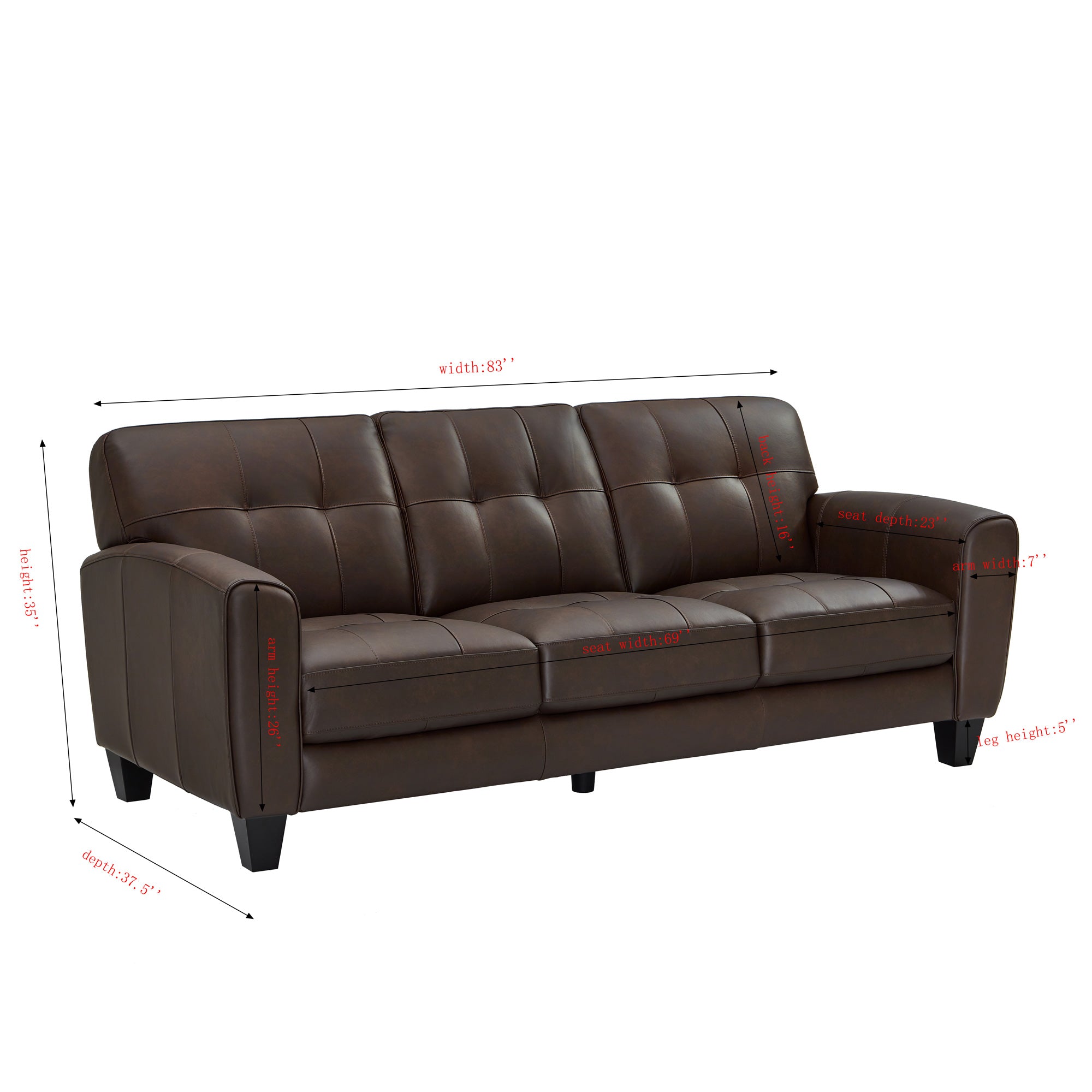 Modern Asher Sofa - Comfortable 3-Seater Fabric Couch for Living Room, Lounge & Office - Stylish Home Furniture with Soft Cushions