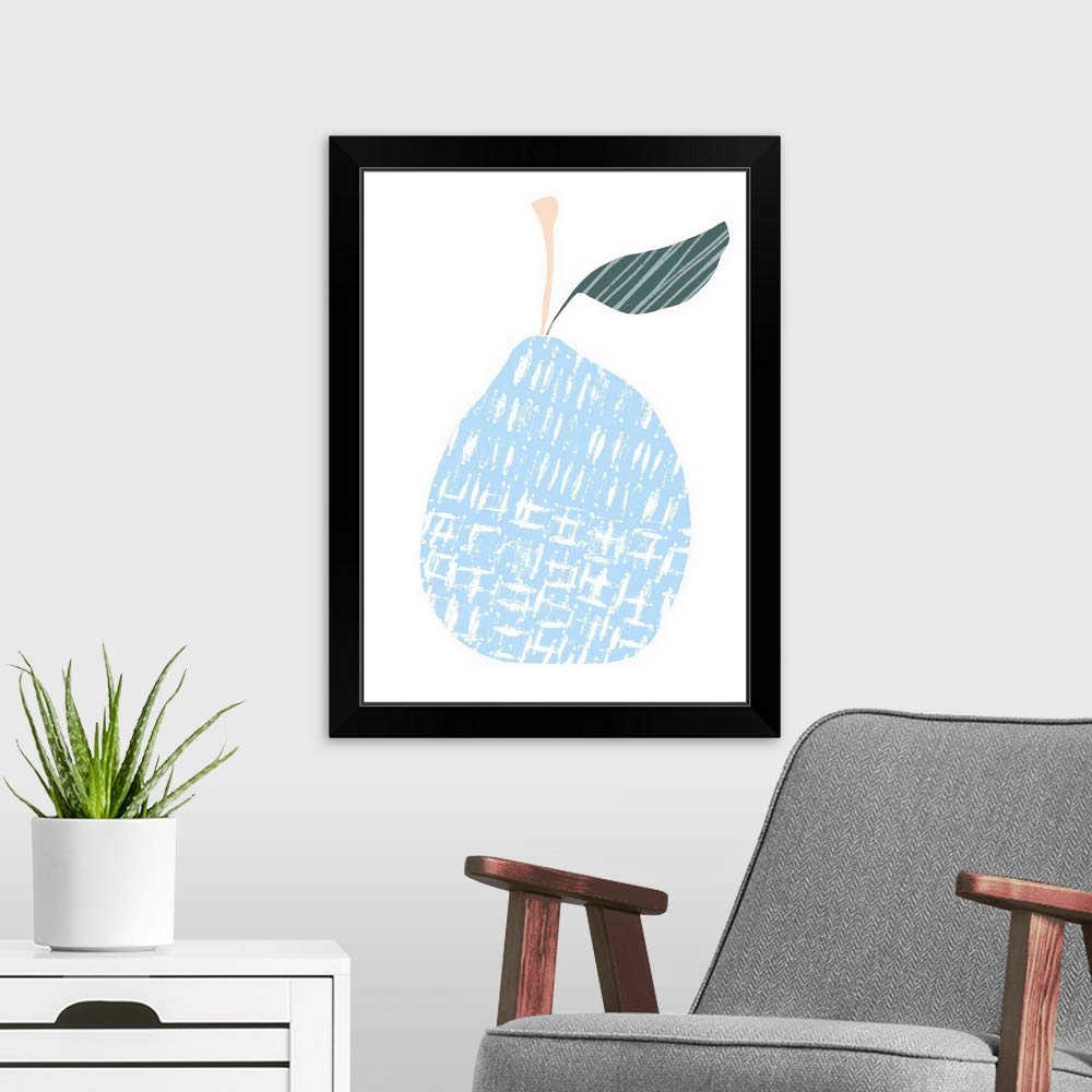 Black Framed Fruit Art Print - Cut Paper Fruit IV Wall Decor for Kitchen, Dining Room & Office | Modern Botanical Artwork