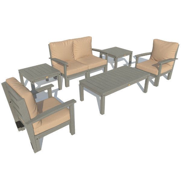 Custom Deep Seating Loveseat Set with 2 Chairs & Side Tables - Perfect for Living Room, Patio, or Outdoor Conversation Areas