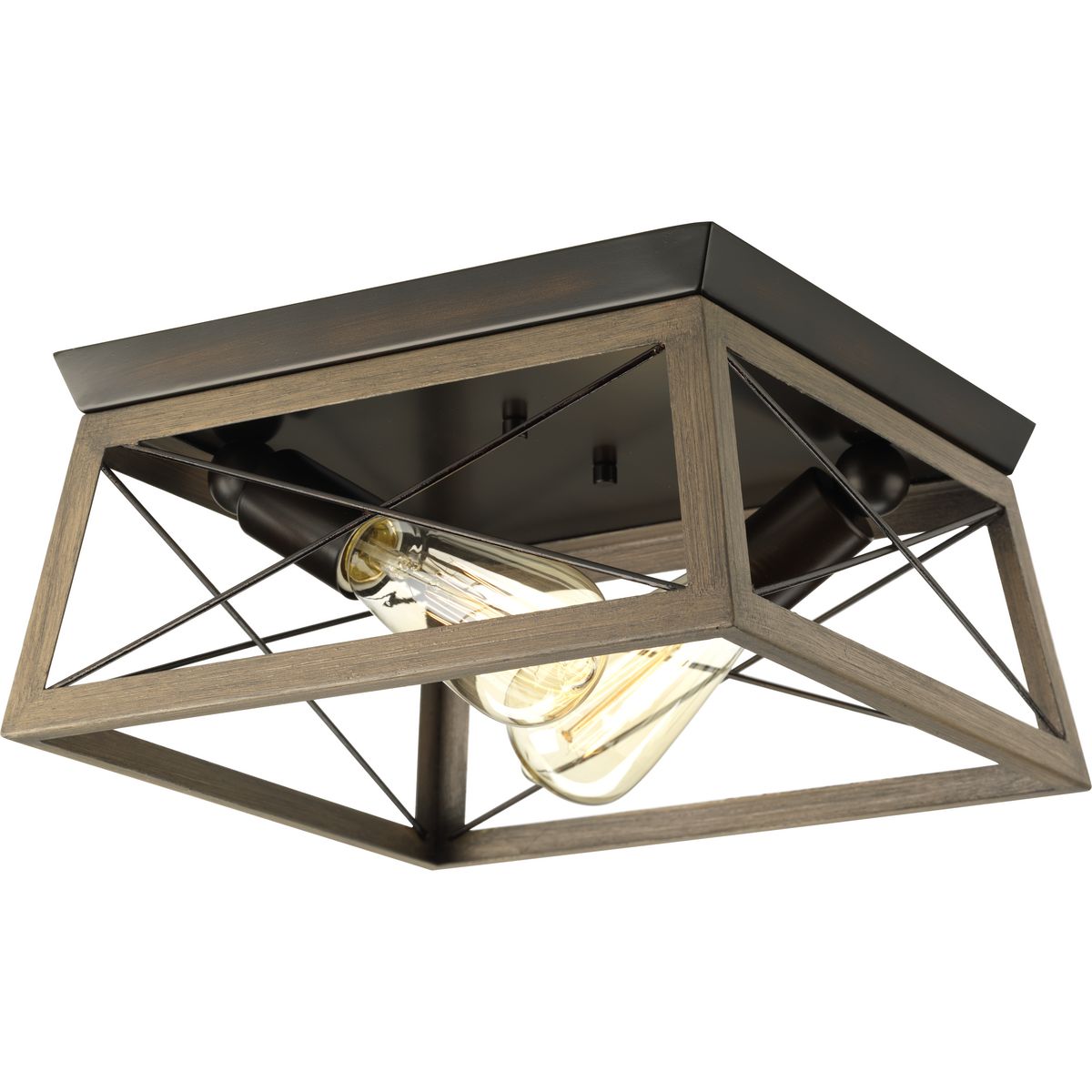 Briarwood Collection Two Light Flush Mount Ceiling Light Fixture - Modern LED Lighting for Bedroom, Hallway & Kitchen