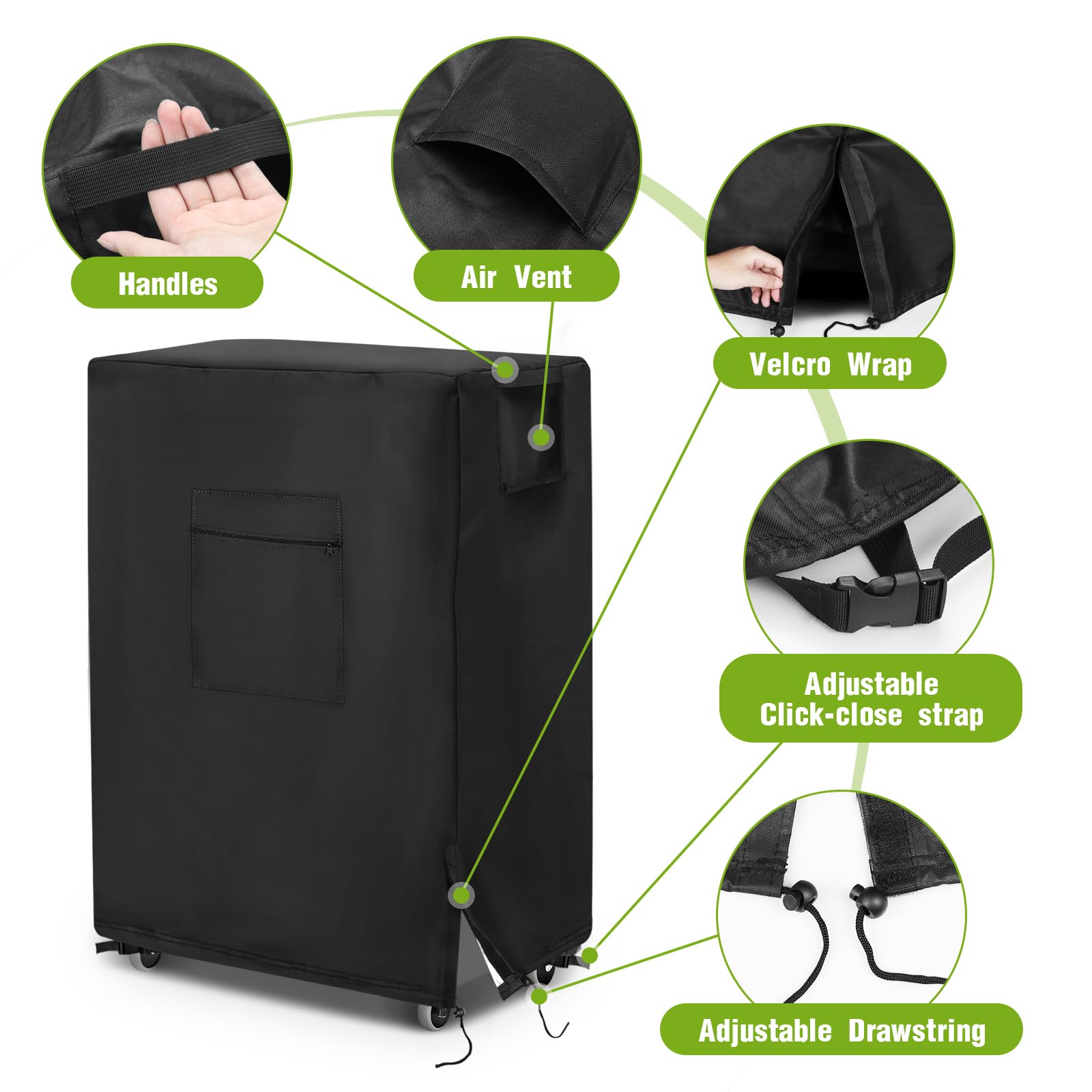 Waterproof Cover for Hessaire MC37M/MC37A/MC37V 3100 CFM Portable Evaporative Cooler - Outdoor Protection for Swamp Cooler, Air Conditioner - Perfect for Patio, Garage, and Backyard Use