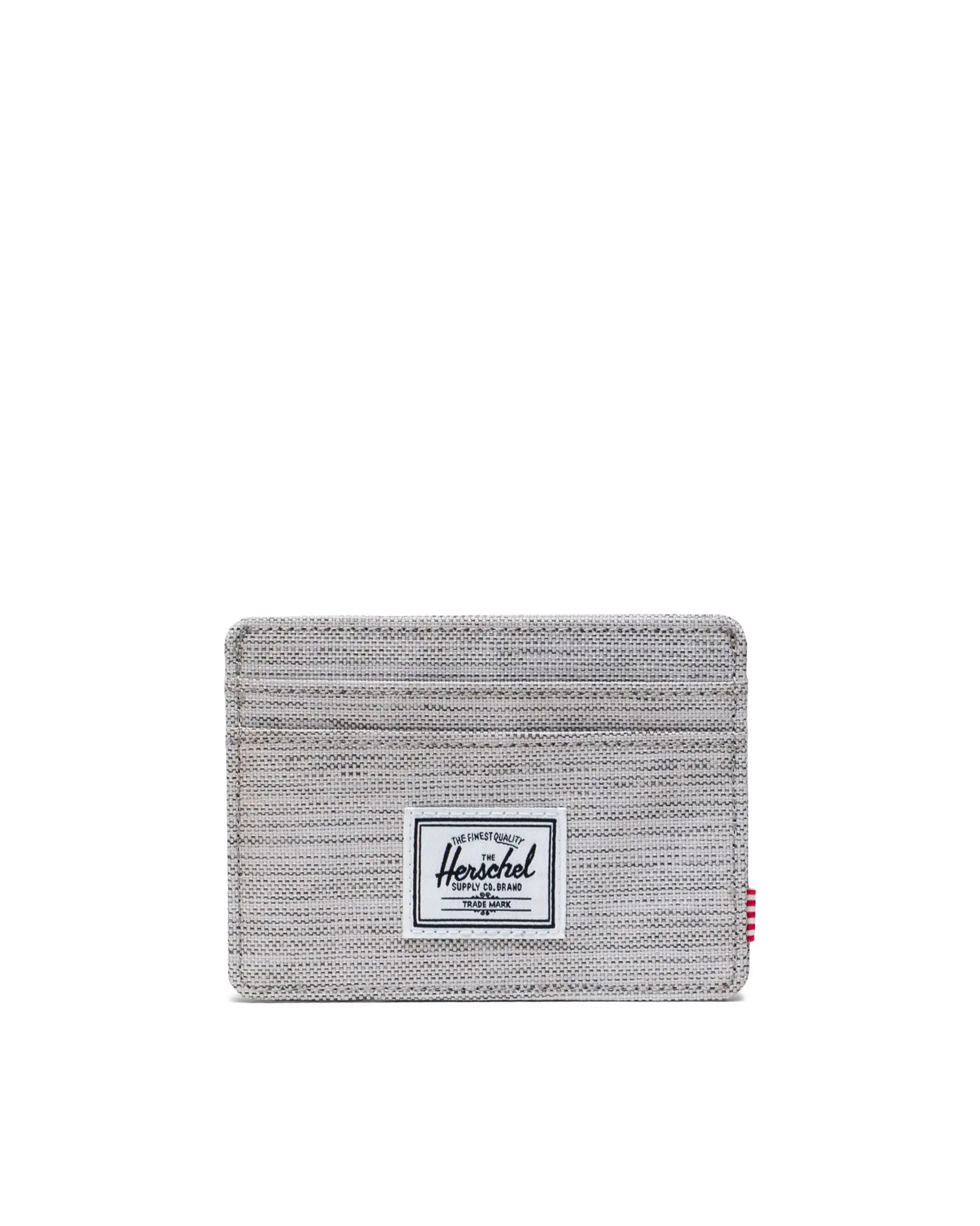 Herschel Charlie RFID Blocking Cardholder Wallet - Light Grey Crosshatch Design for Men & Women | Slim Minimalist Wallet for Everyday Use & Travel
