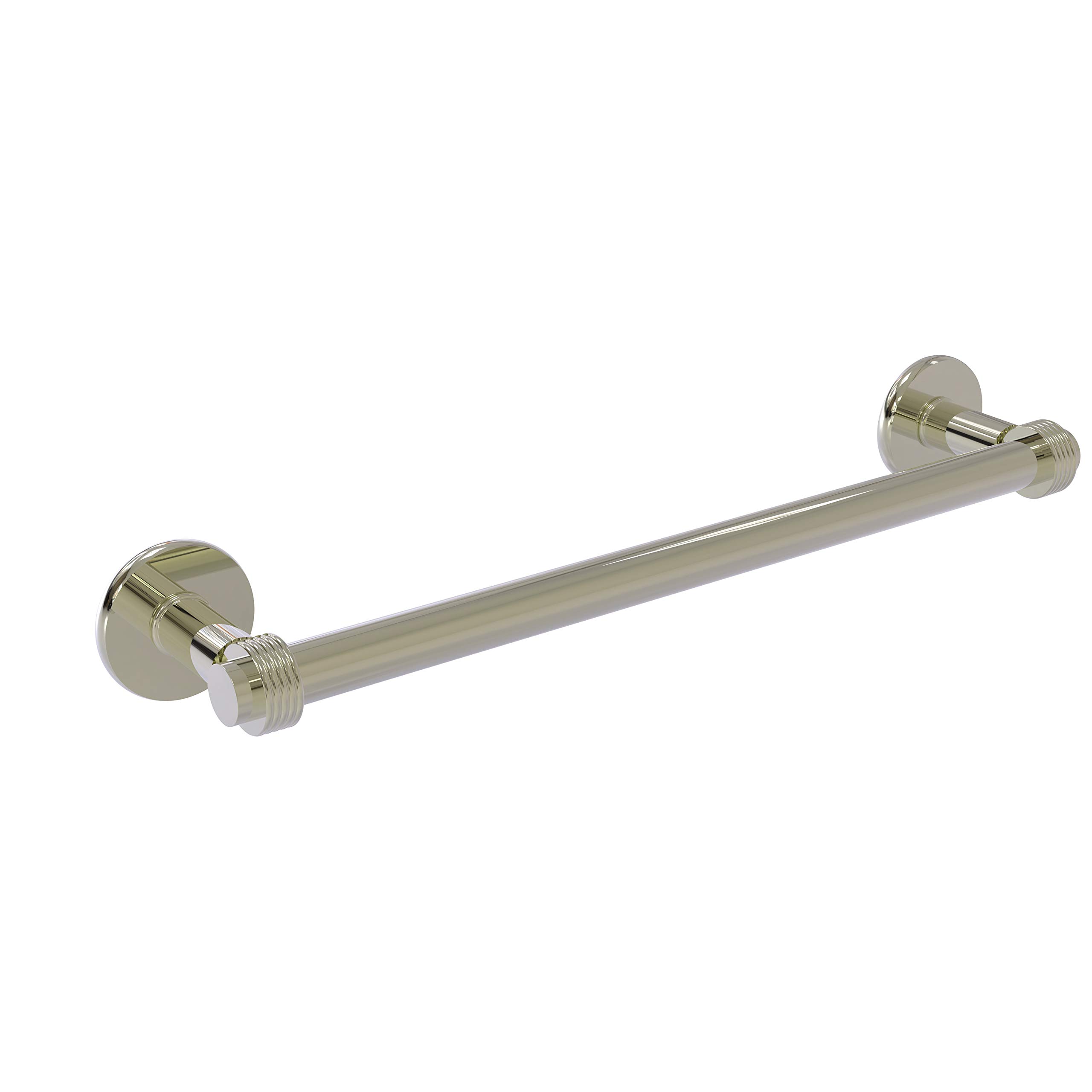 Allied Brass 2051G/18-PNI 18-Inch Groovy Detail Towel Bar - Polished Nickel Finish - Continental Collection - Perfect for Bathroom, Spa, and Luxury Home Decor