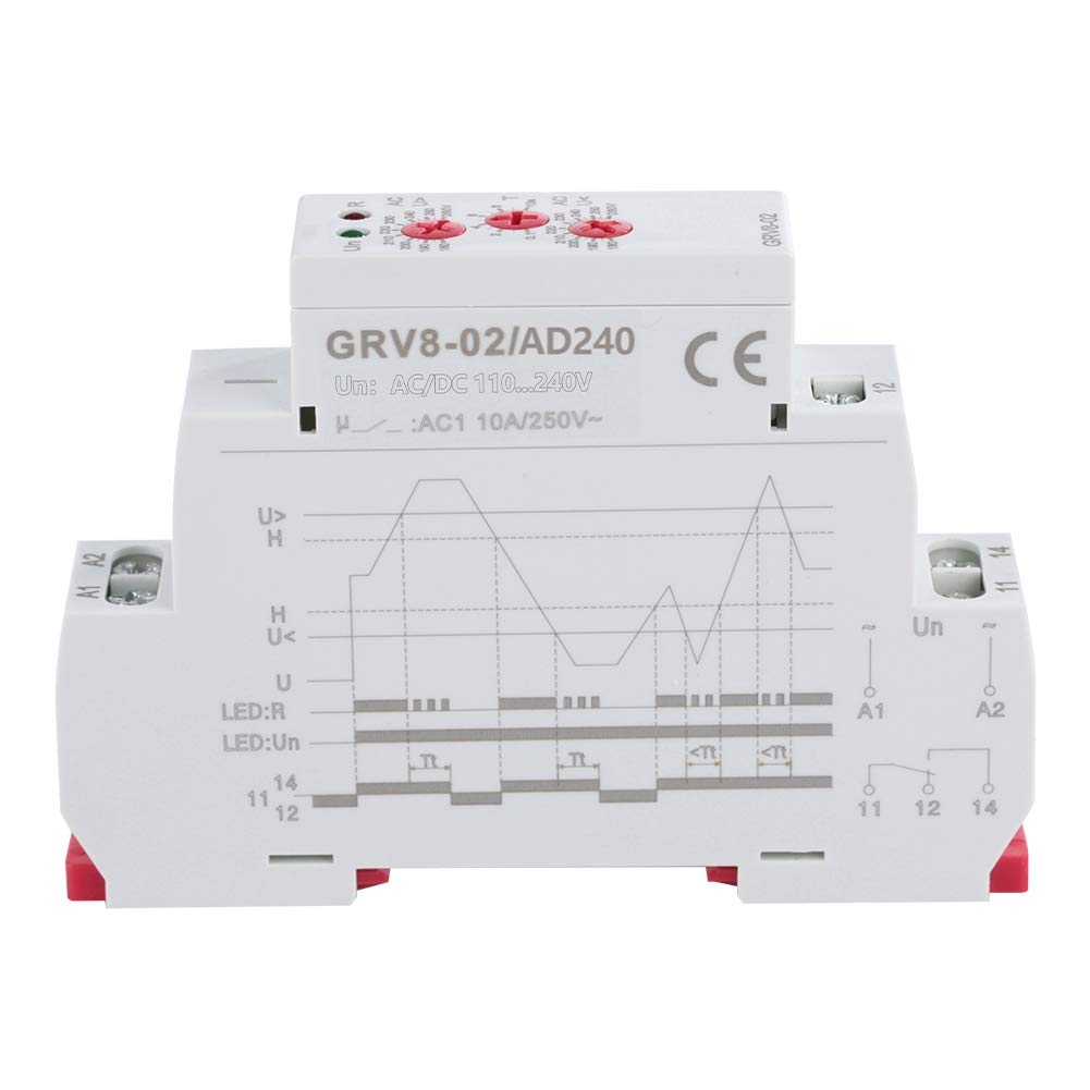 GRV8-02/AD240 Voltage Relay - Compact Portable Voltage Control Relay for Compressors & Electrical Equipment | Home, Workshop & Industrial Use