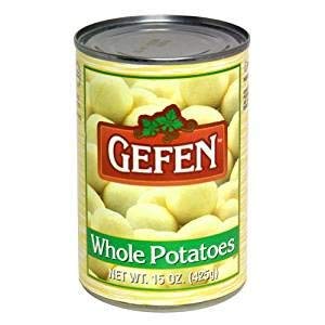 Gefen Whole Potatoes Kosher For Passover - 15 Oz. Pack of 6 | Canned Potatoes for Cooking, Stews & Holiday Meals | Shelf-Stable Pantry Essential