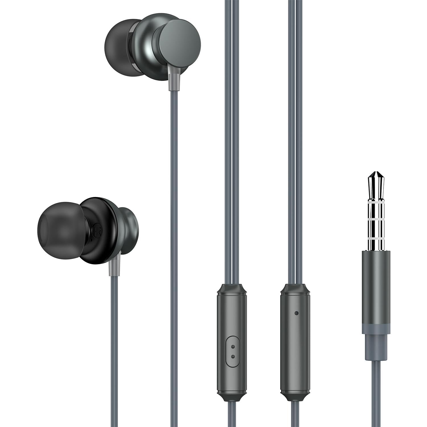 Hi-Fi Wired Earphones with Noise Cancelling Mic - Compatible with Boost Mobile Summit Flip & Cricket Debut Flex Flip - Metal In-Ear Headphones for Workouts, Commuting & Gaming