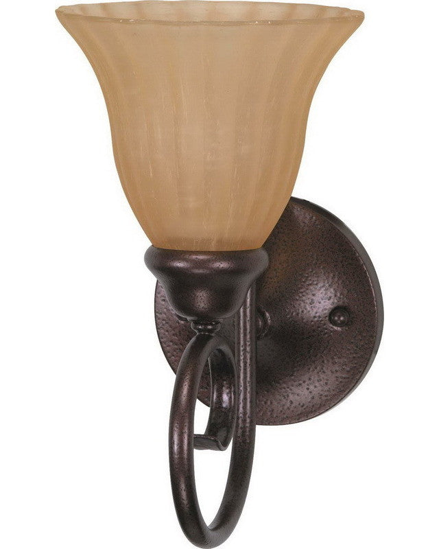 Nuvo Lighting 60 8624 Moulan Collection Single Light GU24 Energy Efficient Wall Sconce in Copper Bronze Finish - Perfect for Bedroom, Hallway, and Outdoor Patio Lighting