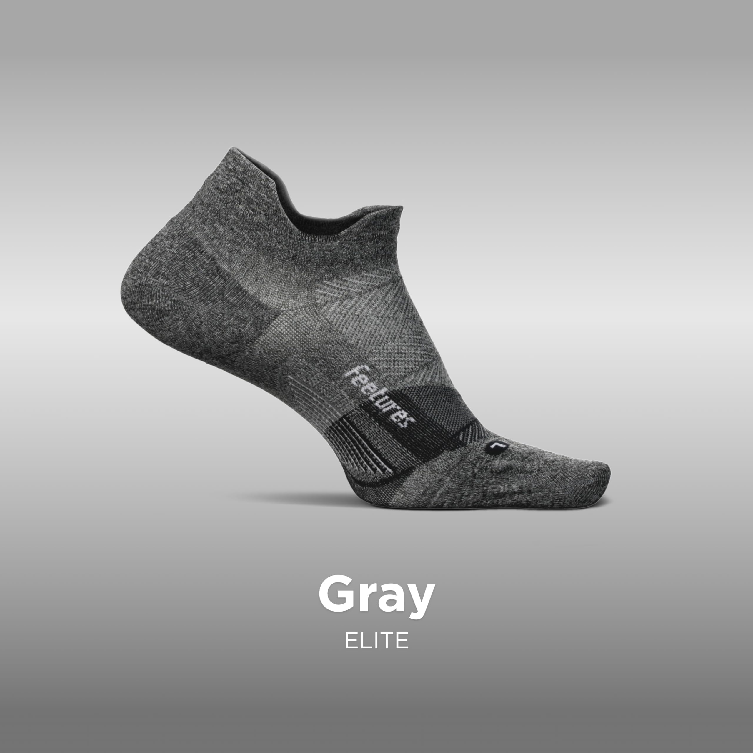 Feetures Elite Ultra Light Cushion Ankle Socks - Breathable Running Socks with Targeted Compression for Men & Women - Perfect for Marathon, Gym & Outdoor Sports - 6 Pairs (New Gray, Medium)