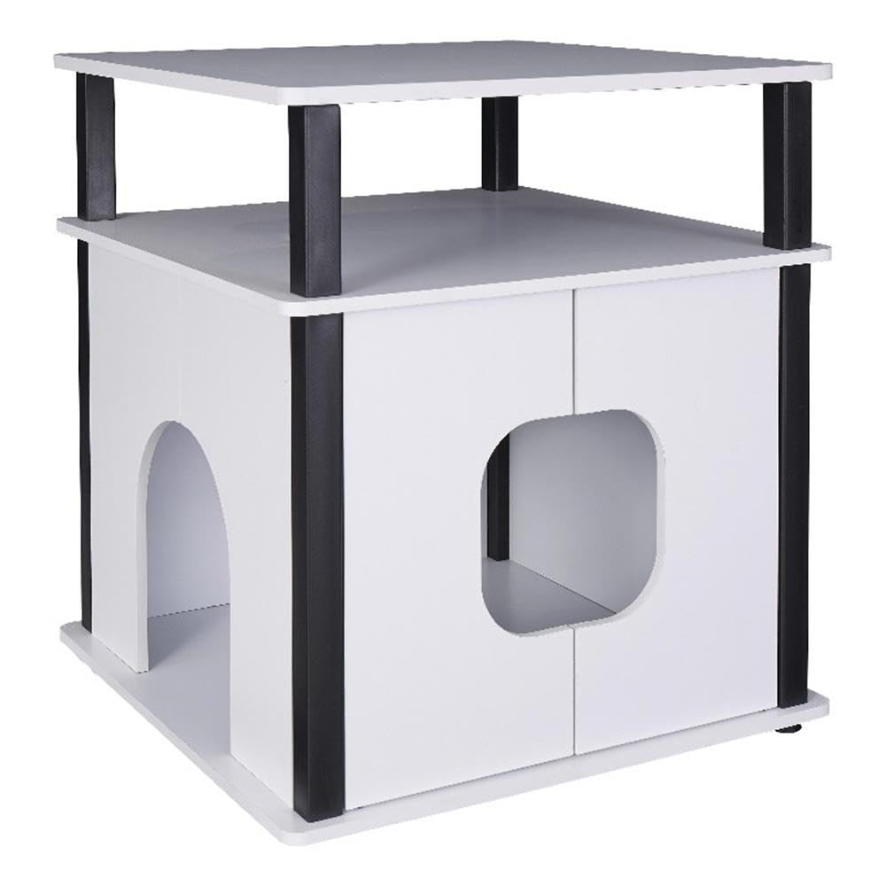 Progressive Furniture Itsy Engineered Wood Pet Bedside Table - White Nightstand for Small Spaces, Dog & Cat Accessories Storage | Perfect for Bedrooms, Living Rooms & Pet-Friendly Homes