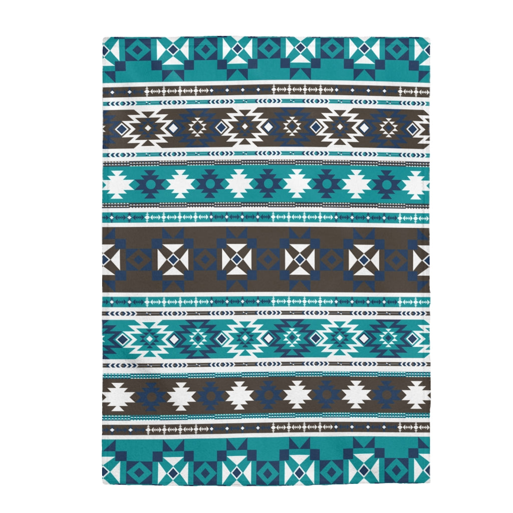 Aztec Velvet Plush Throw Blanket - Soft Velveteen Blanket for Couch, Bed & Sofa - Southwestern Style Christmas Gift for Women & Men - Cozy Home Decor for Winter Nights & Holiday Gifting