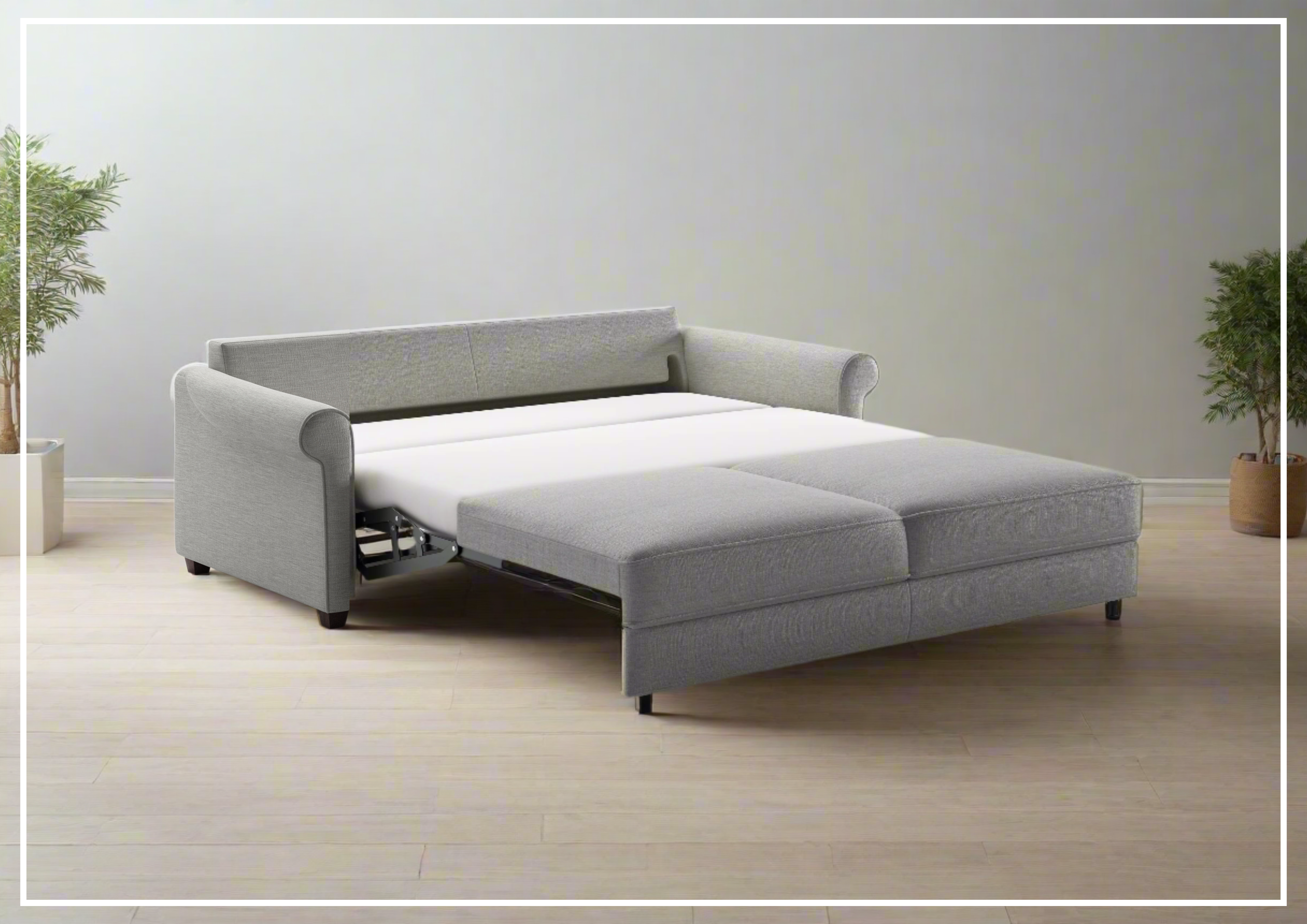 Luonto Charleston Fabric Sleeper Sofa - Gray Goose Color | Convertible Sofa Bed for Small Spaces | Perfect for Guest Rooms, Apartments & Home Offices