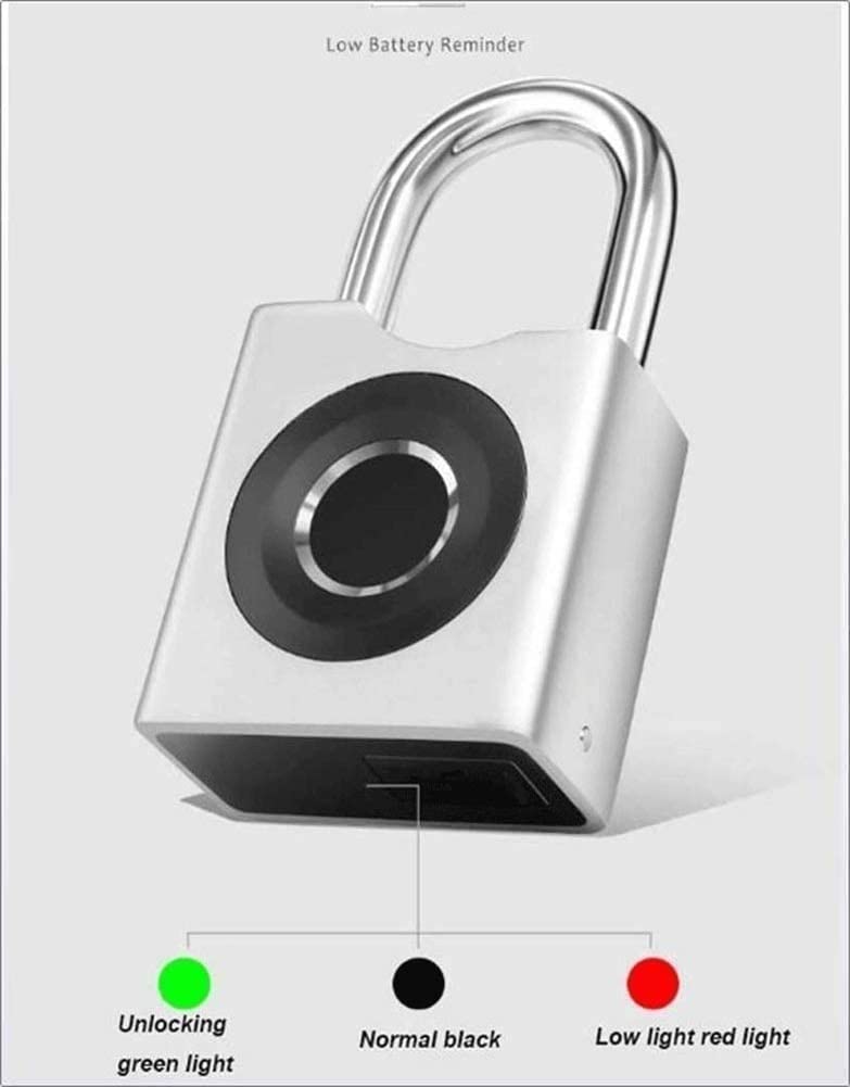 Fingerprint Padlock - Biometric Keyless Smart Lock with USB Charging, Weatherproof & Durable for Outdoor Use - Ideal for Gym Lockers, Gates, Luggage, Backpacks & Bikes (White) - Secure Your Valuables Anywhere
