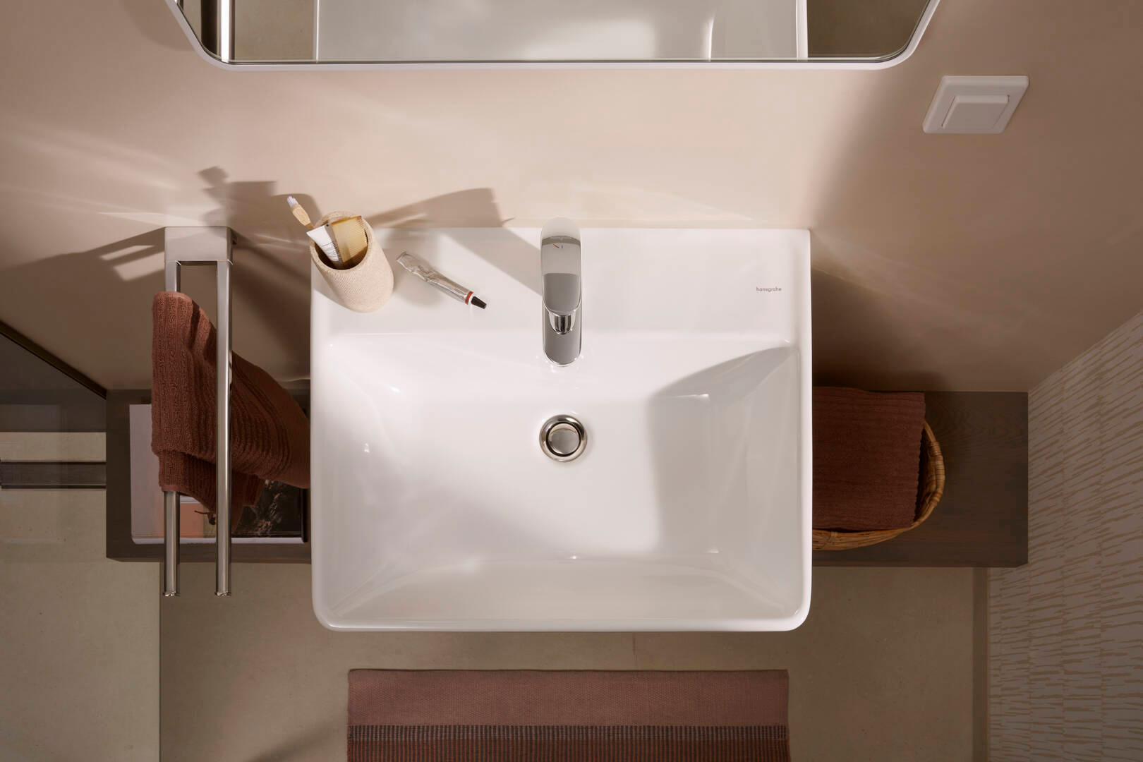 Hansgrohe AddStoris Dual Towel Bar in Chrome - 41770000 - Bathroom Towel Rack for Modern & Luxury Homes, Spa, Hotel Decor