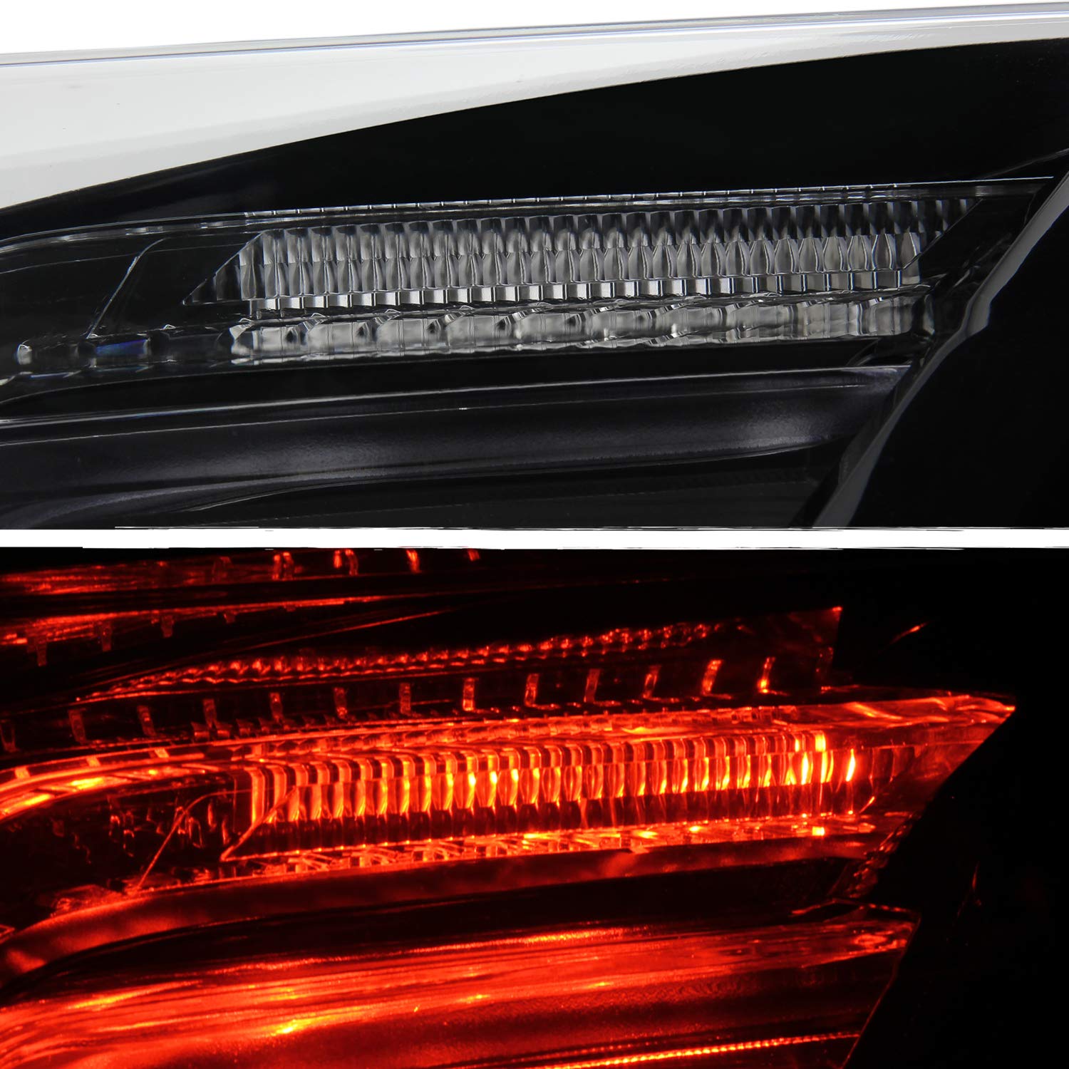 AKKON LED Tail Lights for 2013-2017 Cadillac XTS - Black Brake Lamp Pair (Left Driver + Right Passenger) Replacement - Perfect for Night Driving & Car Customization