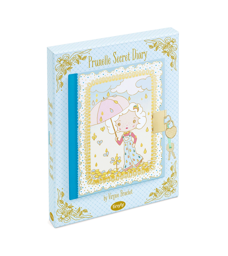 Tinyly Prunelle's Secret Diary by Djeco - Creative Writing Journal for Kids, Girls Diary Book with Lock, Perfect Gift for Children's Imagination & Storytelling (Home, School, Travel Use)