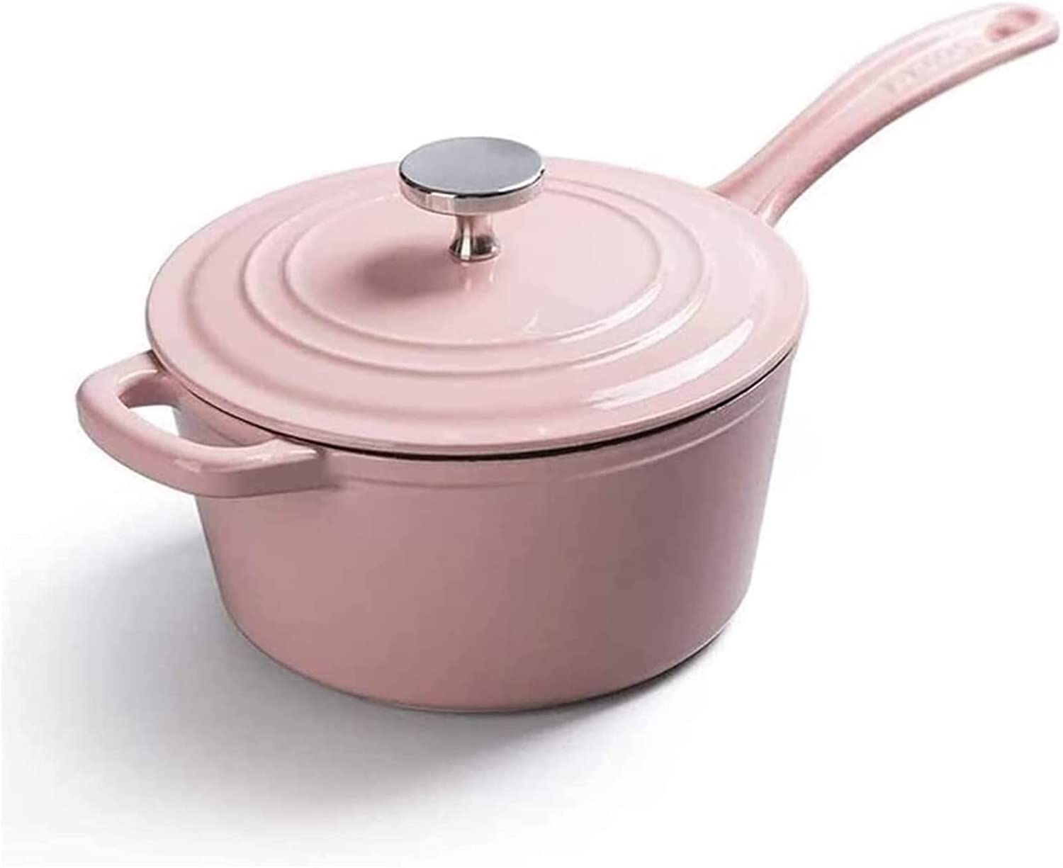 Cast Iron Enamel Non-Stick Wok Milk Pot - 2.5QT Dutch Oven for Cooking Noodles, Porridge & Soup | Stovetop & Oven Safe | Perfect for Home Kitchen, Camping & Gifts (One Color)