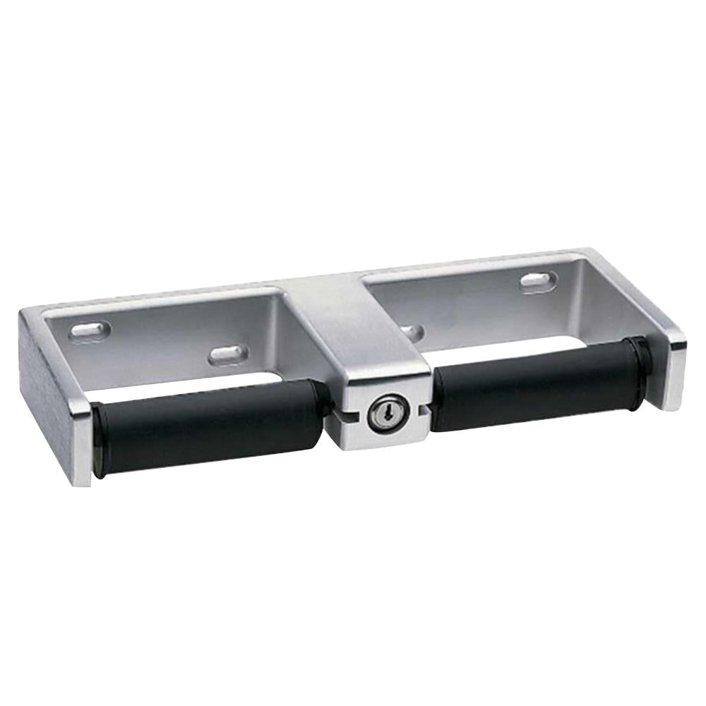 Bobrick B27460 Dual Roll Toilet Paper Dispenser - Surface Mounted, Satin Finish for Commercial & Public Restrooms