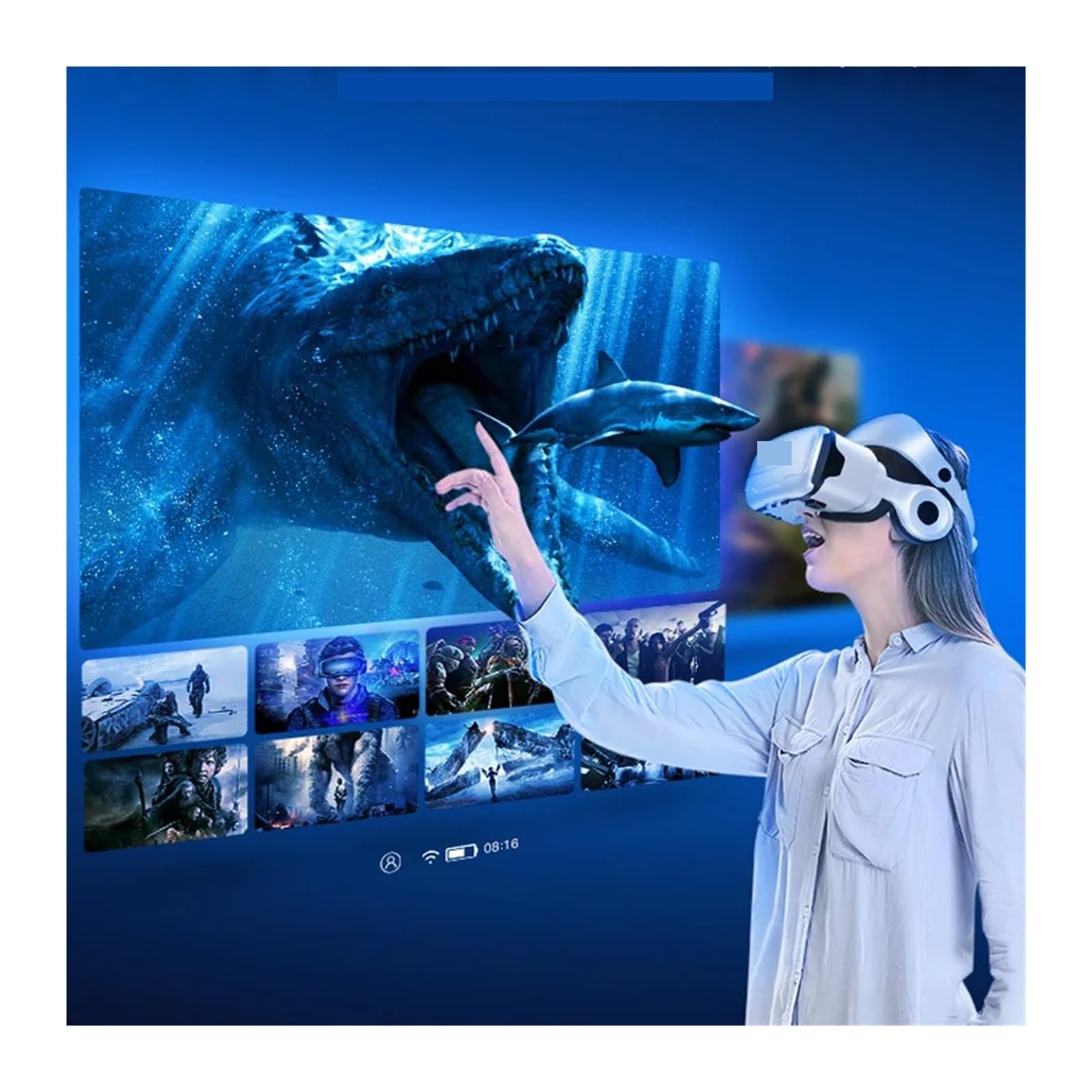 VR Glasses All-in-One Headset | 3D HD Virtual Reality Gaming Glasses | Compatible with iPhone & Android | Perfect for Gaming, Movies & Virtual Travel