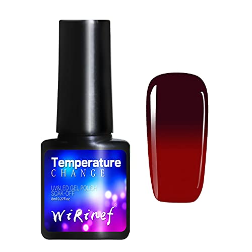 Temperature Change Gel Nail Polish Set - 1PC Color Changing Nail Gel with Glitter, Nude Soak Off LED/UV Lamp Polish for DIY Nail Art | Perfect for Beginners, Home Manicures & Salon Quality Results