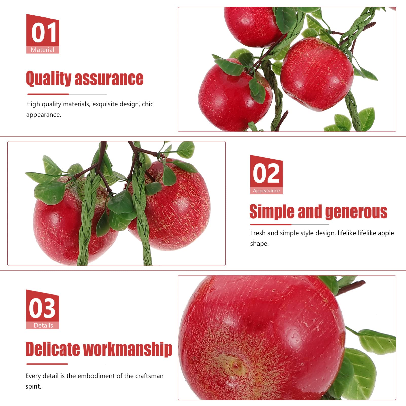 TOYANDONA Artificial Fruit Garland - 2 Pack Realistic Fake Fruit Decor for Kitchen, Farmhouse & Home | Hanging Ornament, Photography Props & Wall Decor | Perfect for Wedding, Party & Seasonal Displays