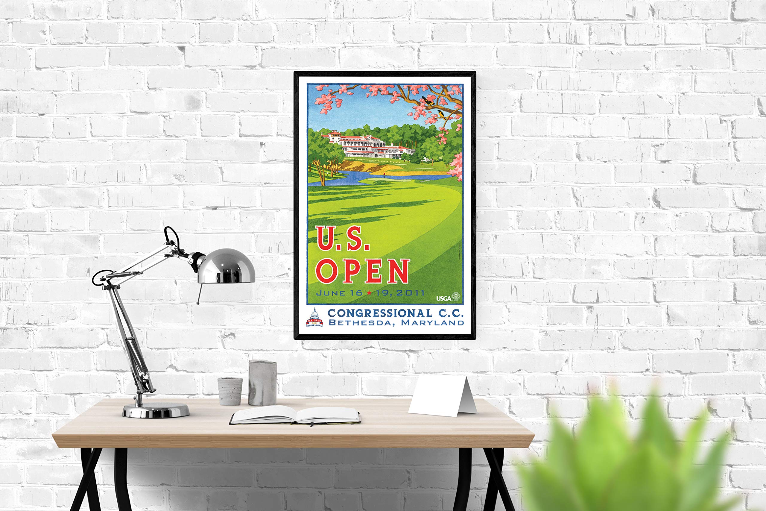 Lee Wybranski Official Golf Art Print - 2011 U.S. Open Championship at Congressional Country Club - 20x30 Inch Golf Wall Decor - Perfect Golf Gifts for Men, Golf Accessories & Office Decor