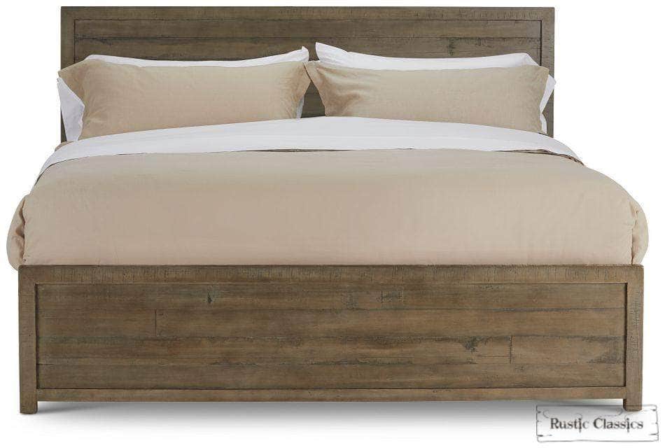 Whistler Reclaimed Wood Platform Bed Frame - Grey - Queen & King Size - Eco-Friendly Solid Wood Bed Frame for Modern & Rustic Bedroom Decor