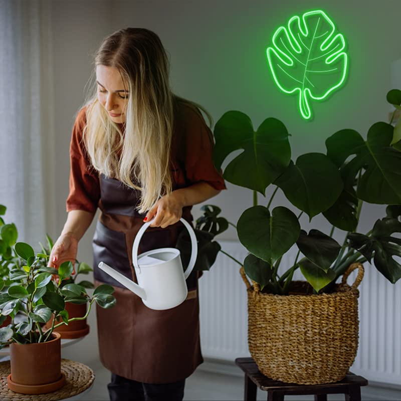 Colysor LED Leaf Neon Sign - Green Wall Art Decor for Baby & Kids Bedroom, Living Room, Wedding, Birthday Party, Camping, Bar & Christmas | Energy-Efficient Night Light for Home & Commercial Use