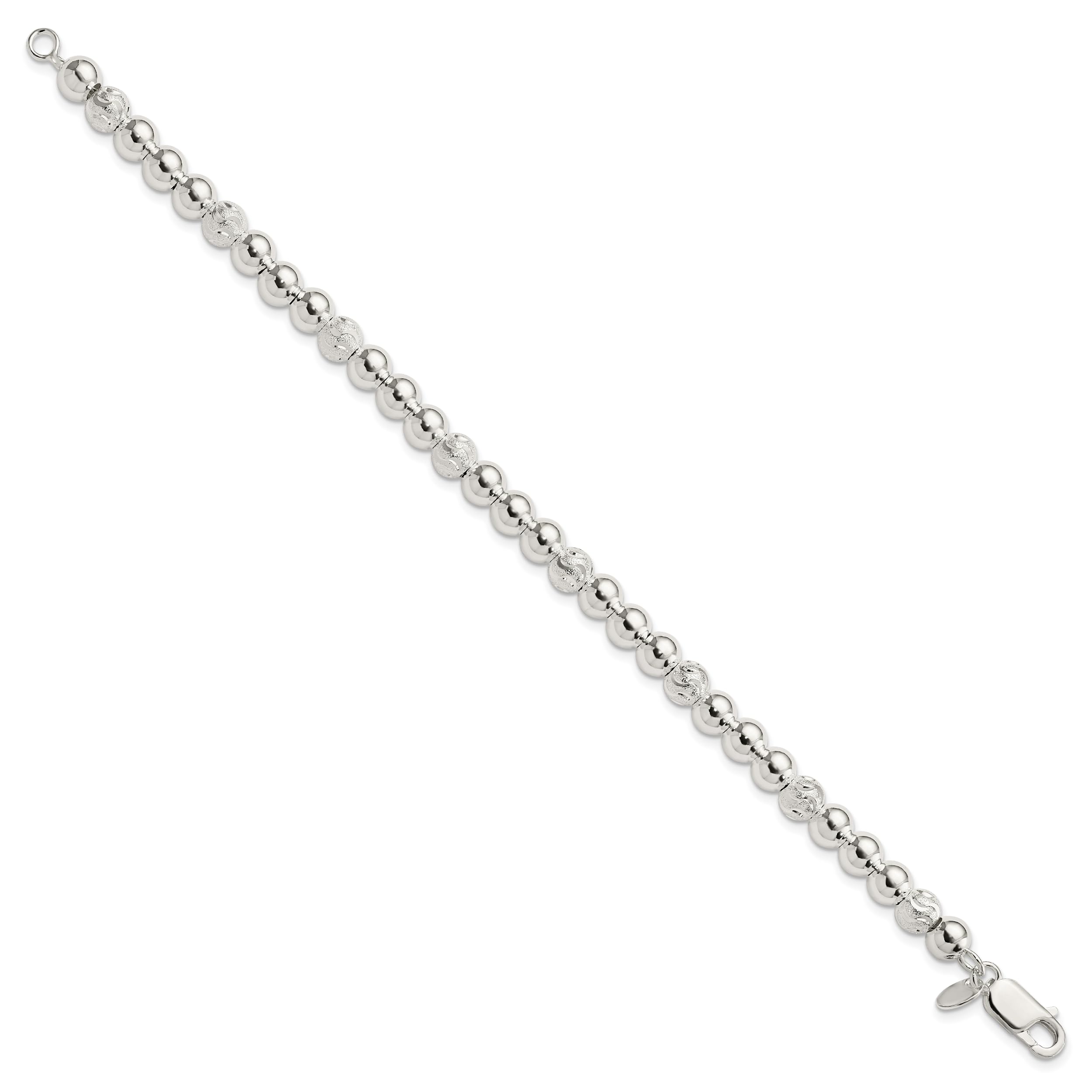 IceCarats 925 Sterling Silver Beaded Ball Chain Bracelet for Women - Elegant Adjustable Jewelry Gift for Birthday, Anniversary & Everyday Wear