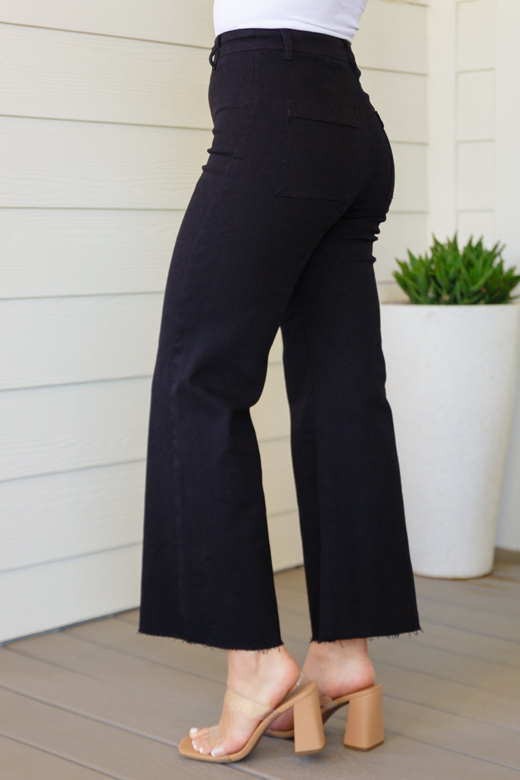 August High Rise Wide Leg Crop Jeans for Women - Black Denim Pants | Casual Streetwear, Summer Outfits & Boho Style