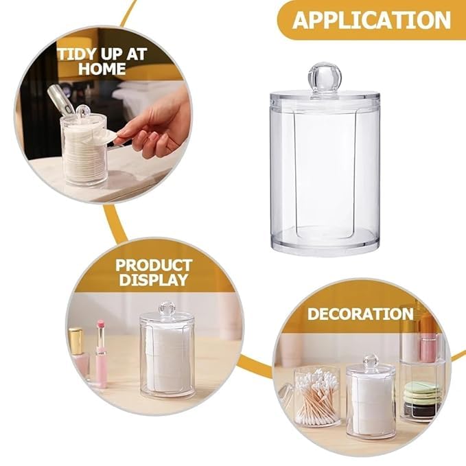 Vroxy Clear Acrylic Cosmetic Cotton Storage Box - Makeup Remover Cotton Pad Dispenser Holder for Bathroom, Vanity & Dressing Table | Organize Beauty Essentials & Skincare Products (1 Piece) - Perfect for Daily Makeup Routine & Spa Nights